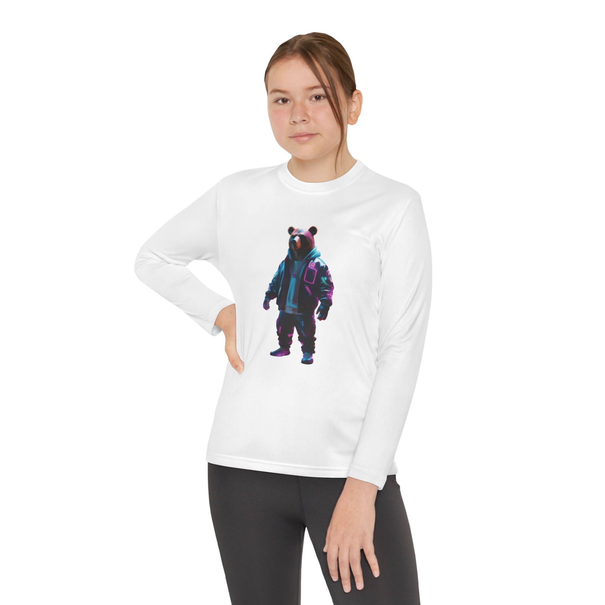 Youth Tee - Cute Bear Design for Girls, Gift for Any Occasion