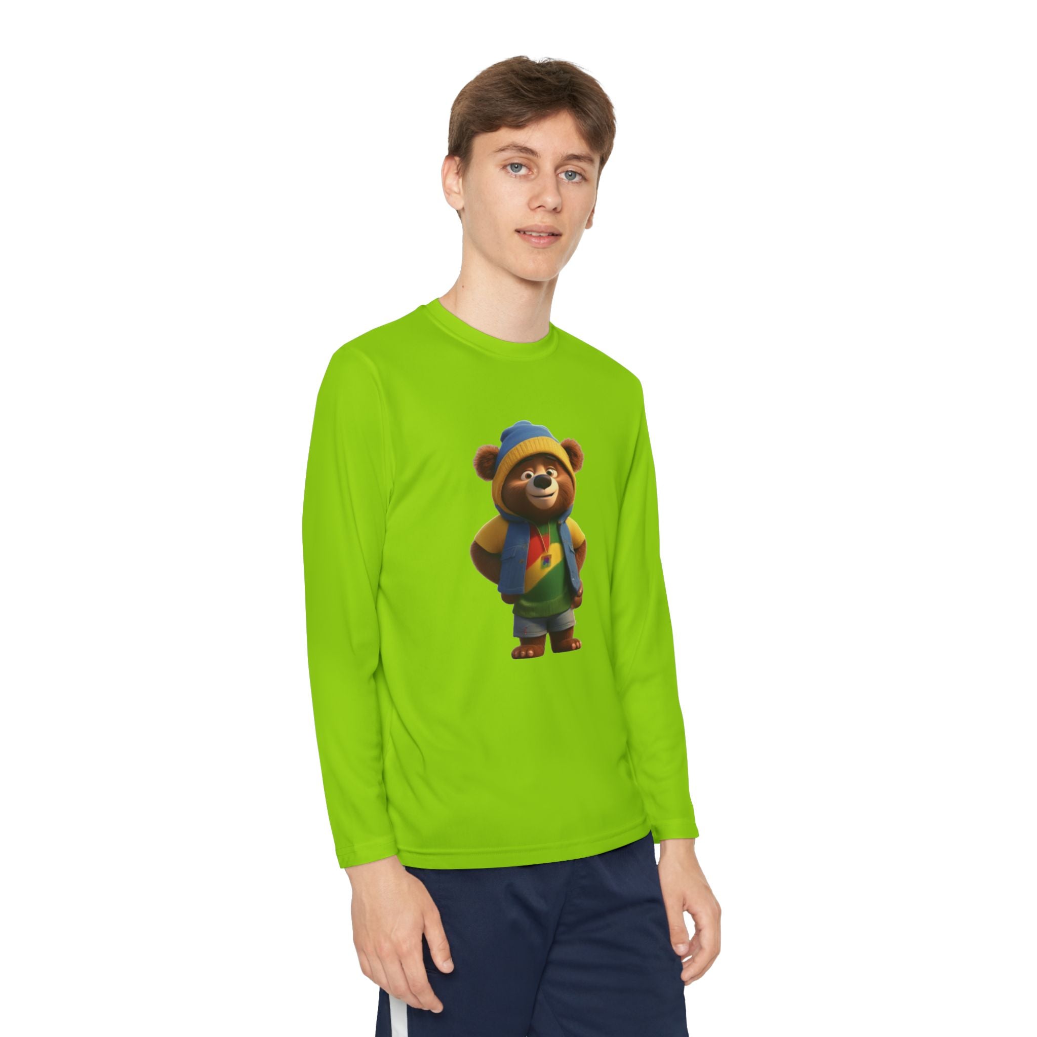 Youth Long Sleeve Tee - Bear Image Gift for Young People