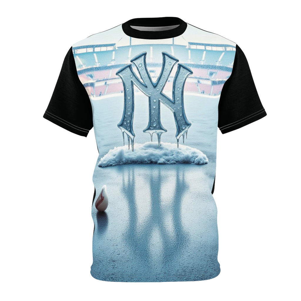 "NY Ice" T-shirt — Stadium design and ice cream logo. Perfect as a Christmas gift or for comfortable casual wear.