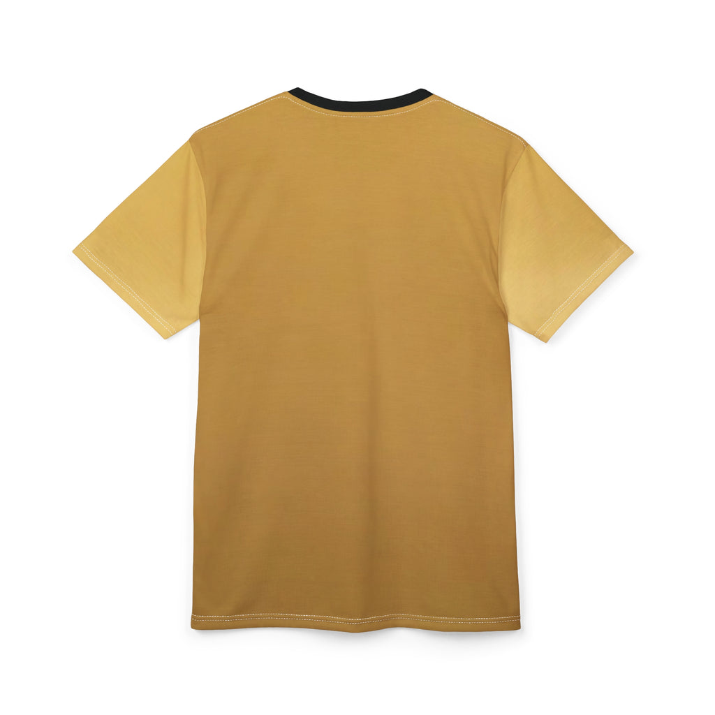 Unisex Brazil Cut &amp; Sew T-shirt - Bright yellow graphic shirt for summer celebrations