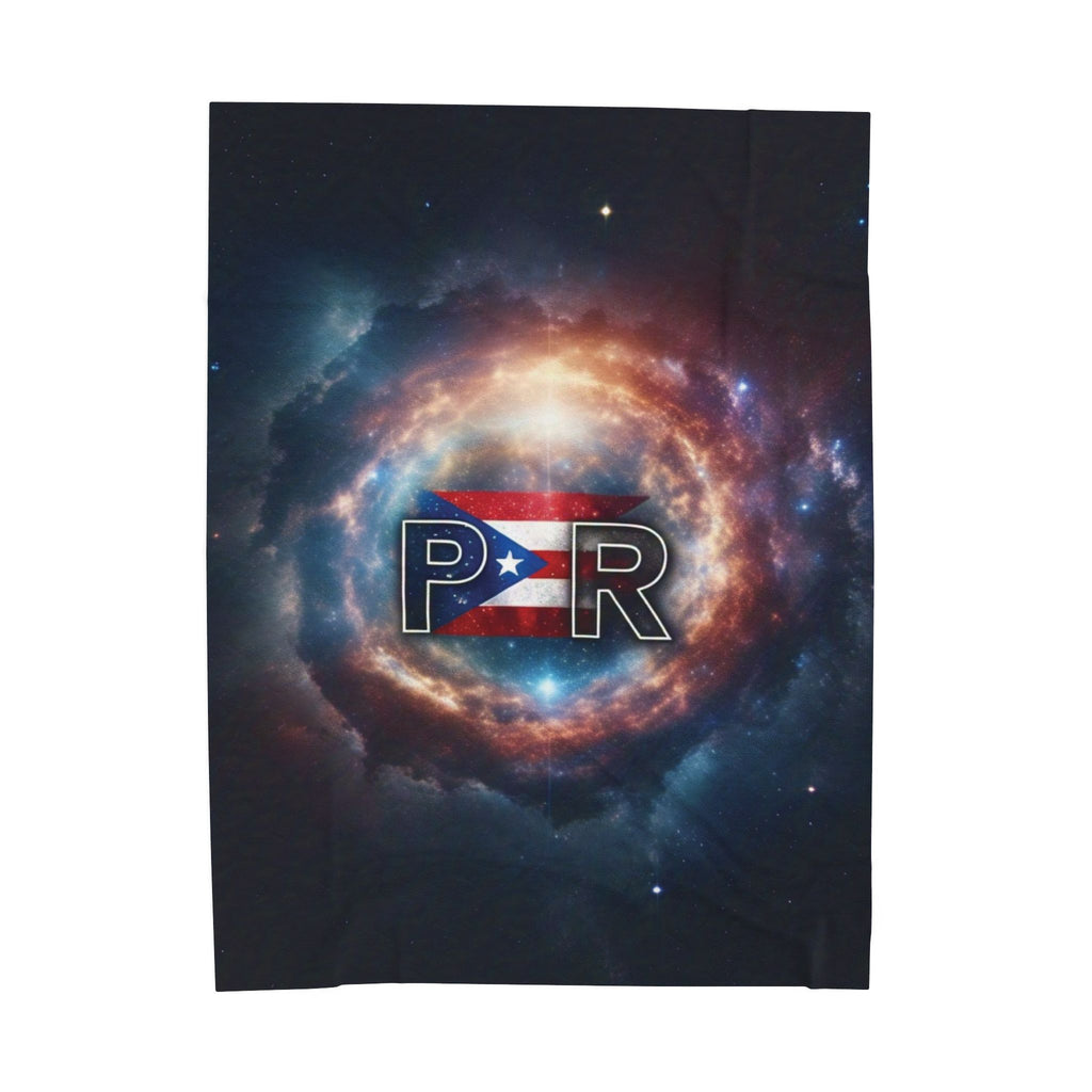 Puerto Rico Flag Galaxy Velveteen Plush Blanket