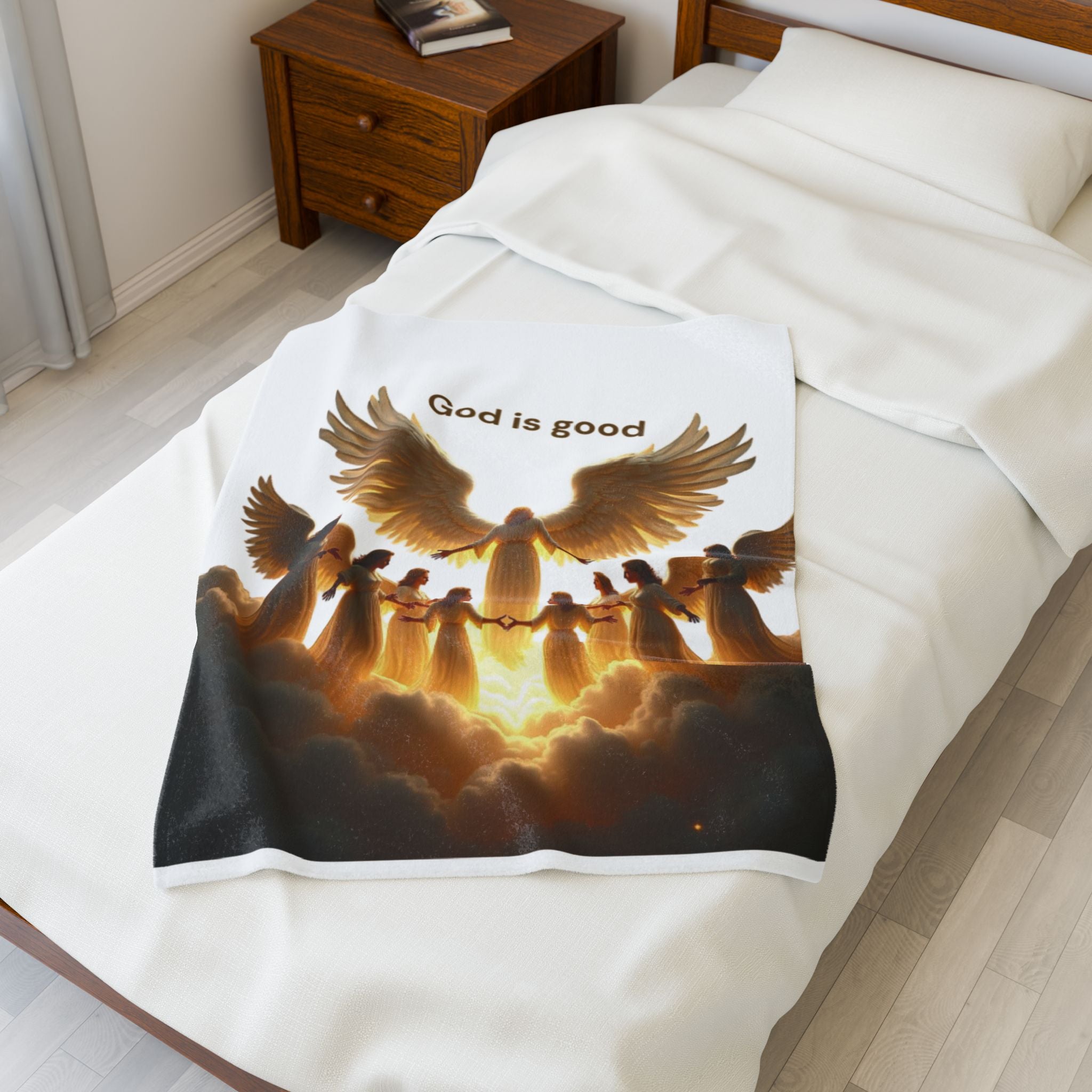 Inspirational Velveteen Plush Blanket - 'God is Good' - Cozy Home Decor for Faith & Comfort
