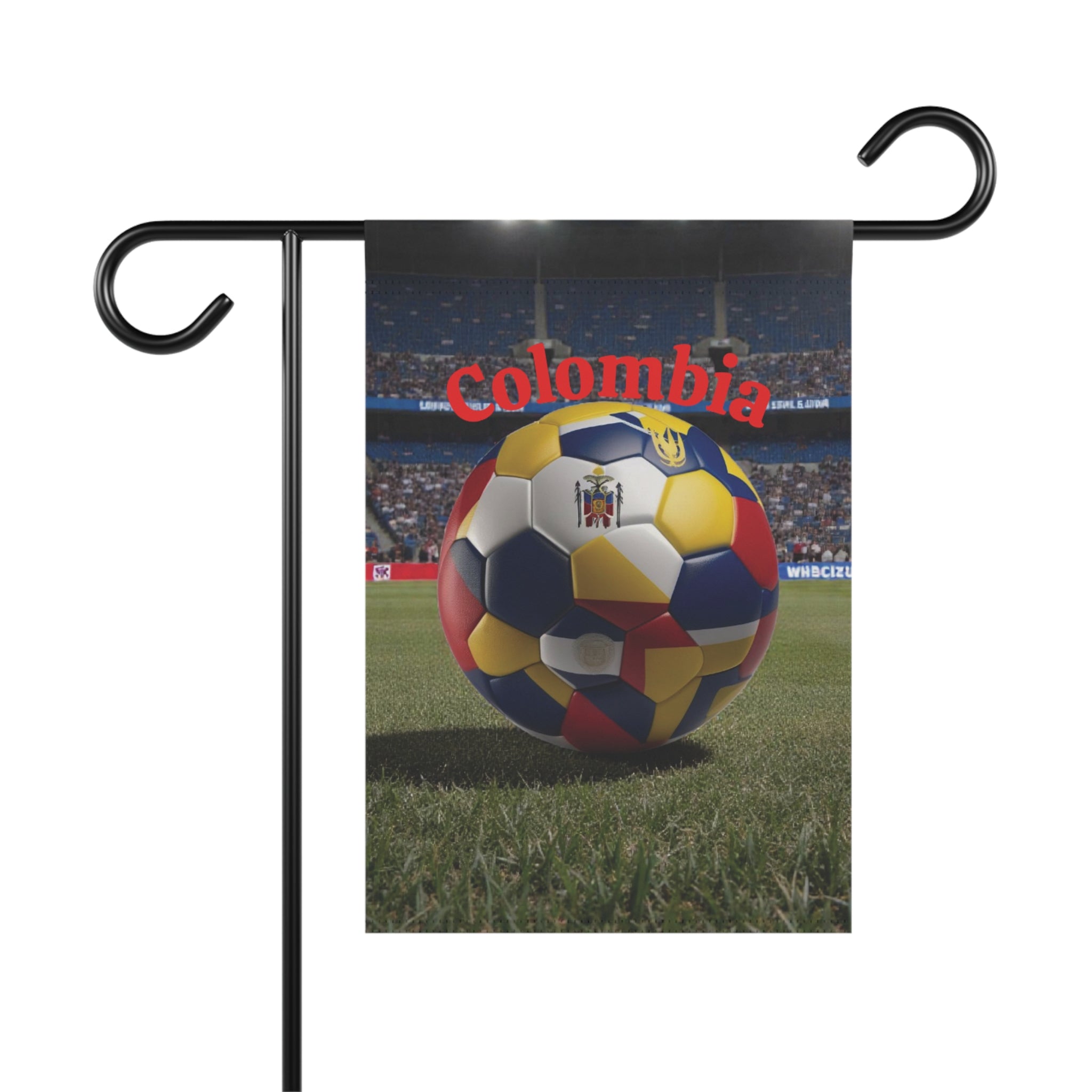 Colombia Soccer Garden Flag — Stadium Soccer Ball House Banner