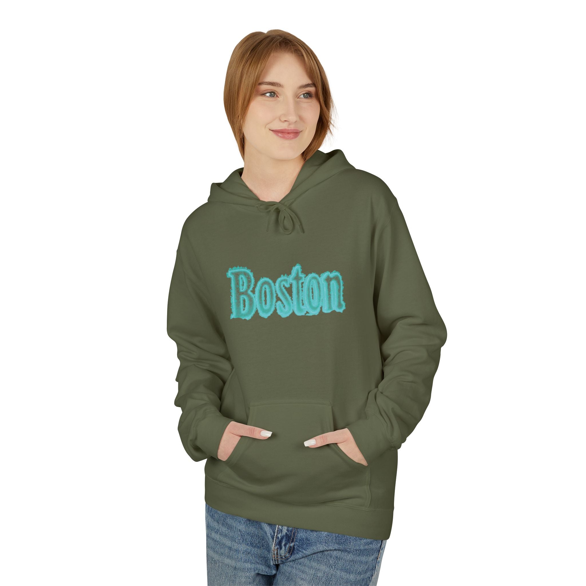 Boston Softstyle Fleece Hoodie – Cozy Unisex Sweatshirt for Boston Lovers, Perfect Gift for Birthdays, Travel, and Casual Wear