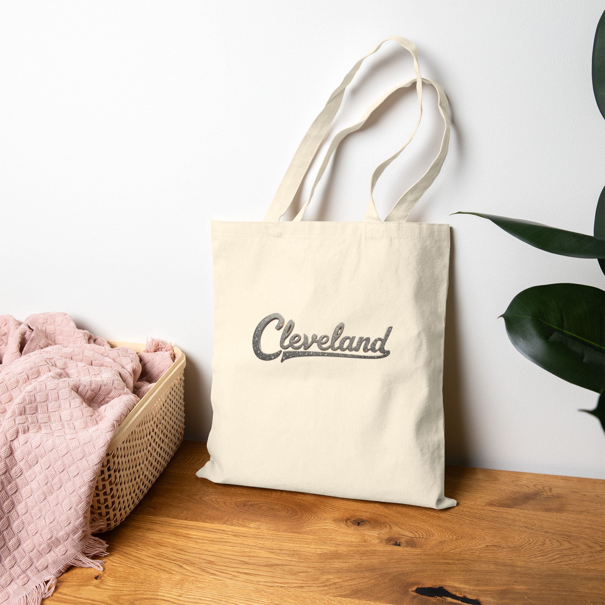 Cleveland Script Canvas Tote Bag