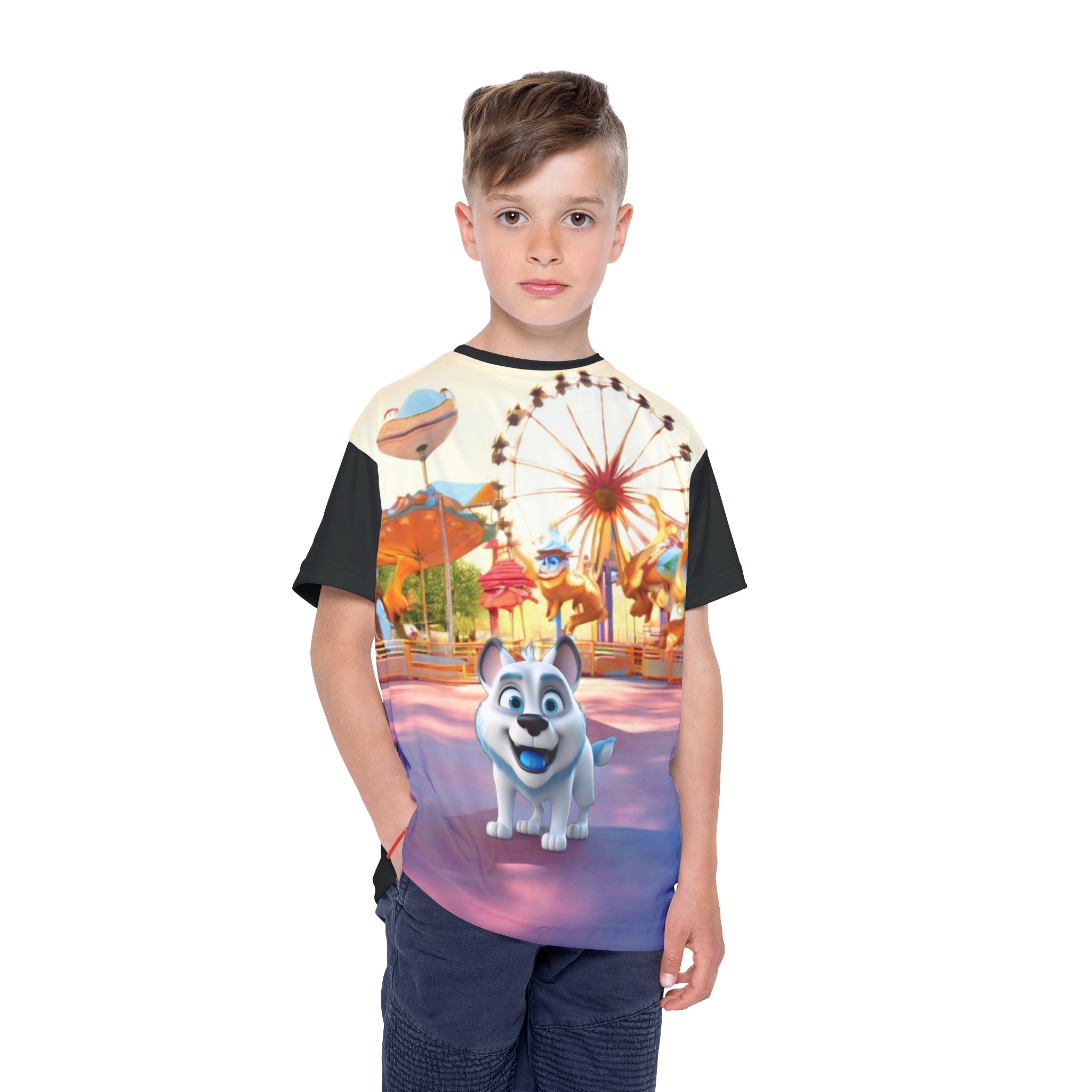 Kids T-Shirt Happy Dog Amusement Park Gift 