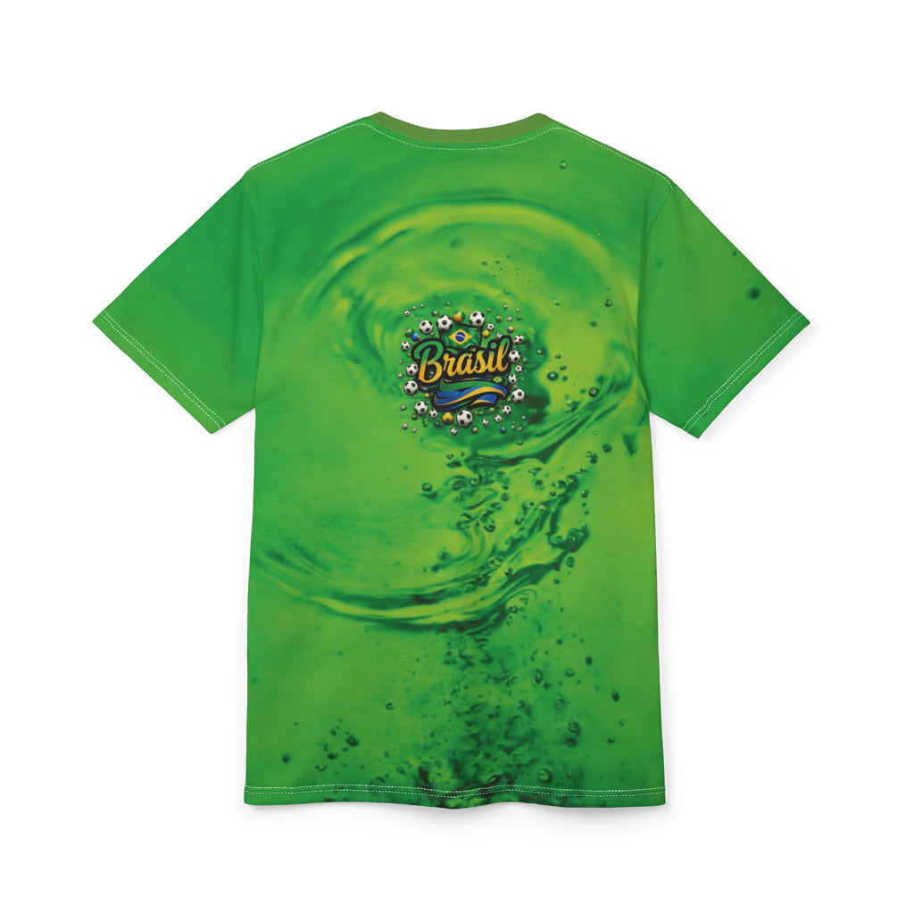 Camiseta de futebol Vibrant Brasil - Camiseta unissex com corte e costura