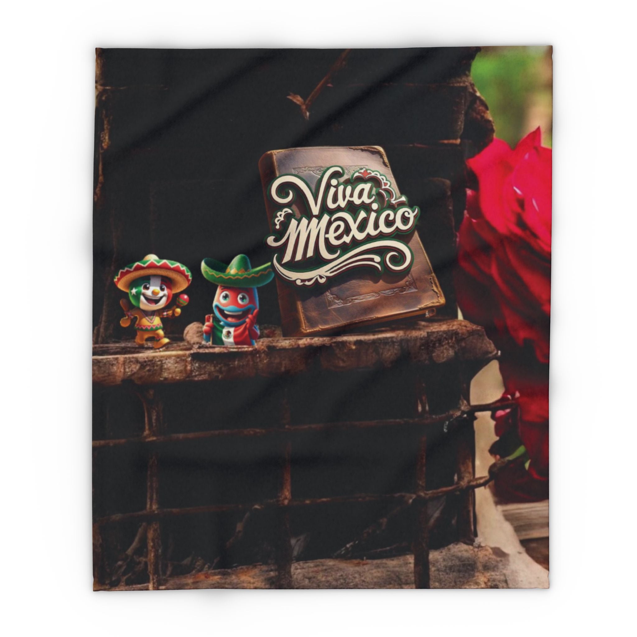 Viva Mexico Arctic Fleece Blanket: Cozy blanket with a colorful Mexican design