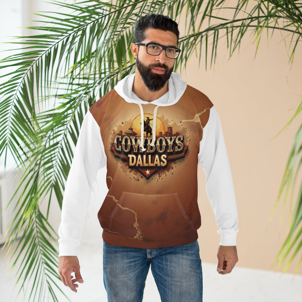 Dallas Unisex Pullover Hoodie, AOP Sweatshirt, Team Apparel, Sportswear, Casual Outfit, 