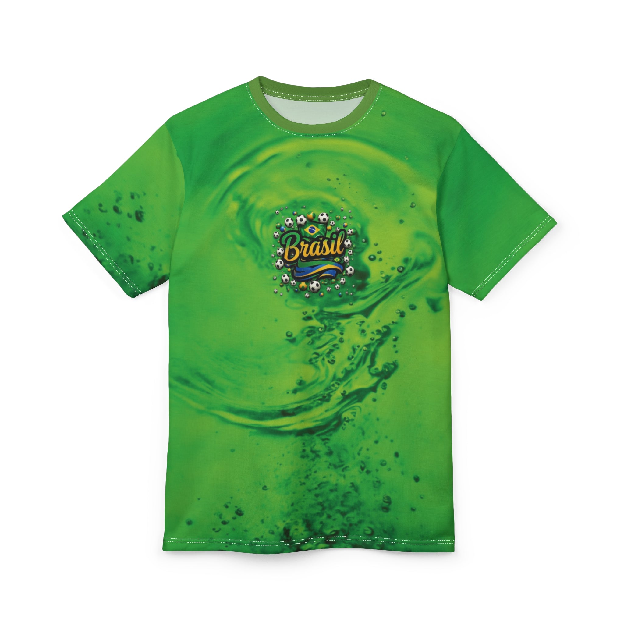 Camiseta de futebol Vibrant Brasil - Camiseta unissex com corte e costura