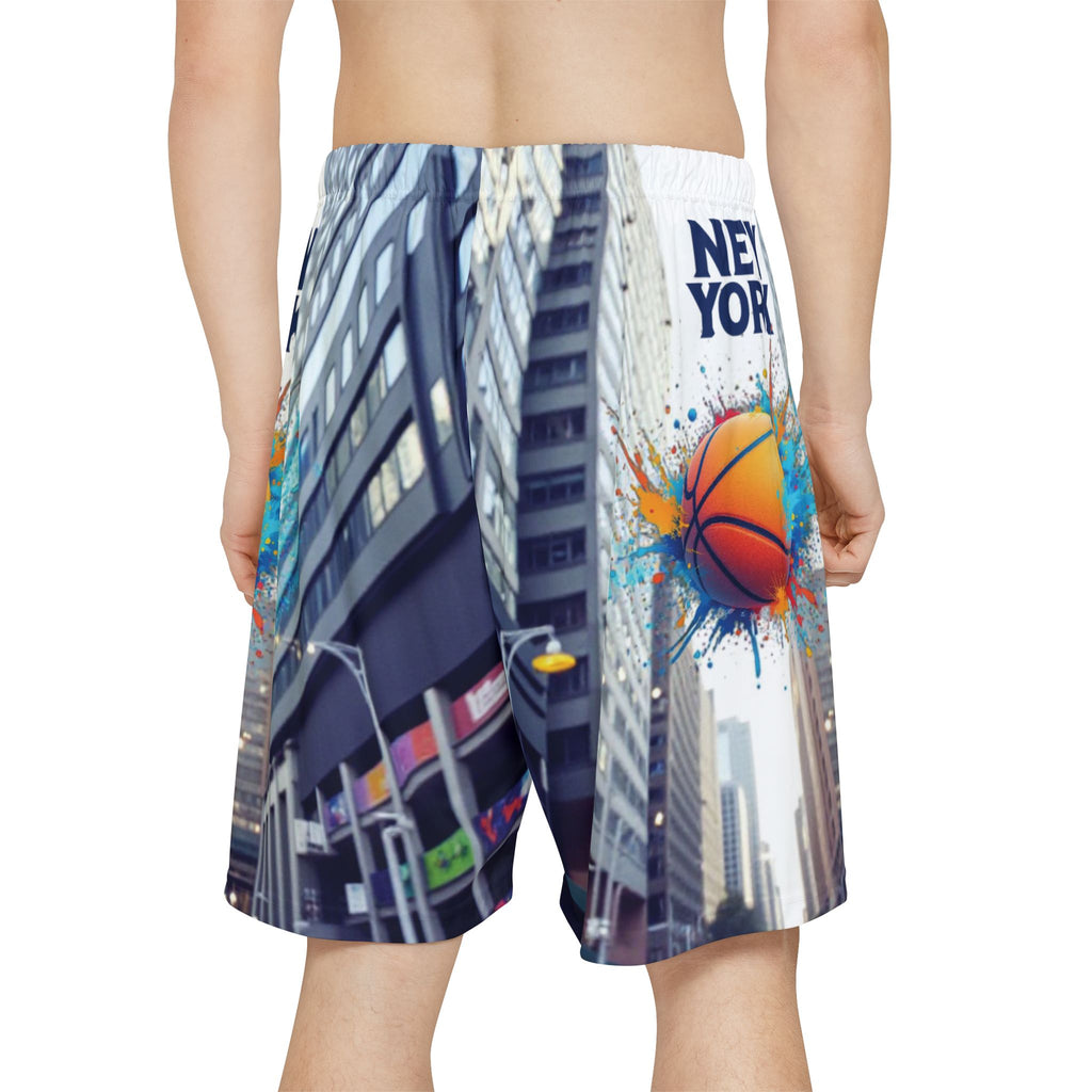 New York Basketball Cityscape Sports Shorts — Men’s Athletic AOP