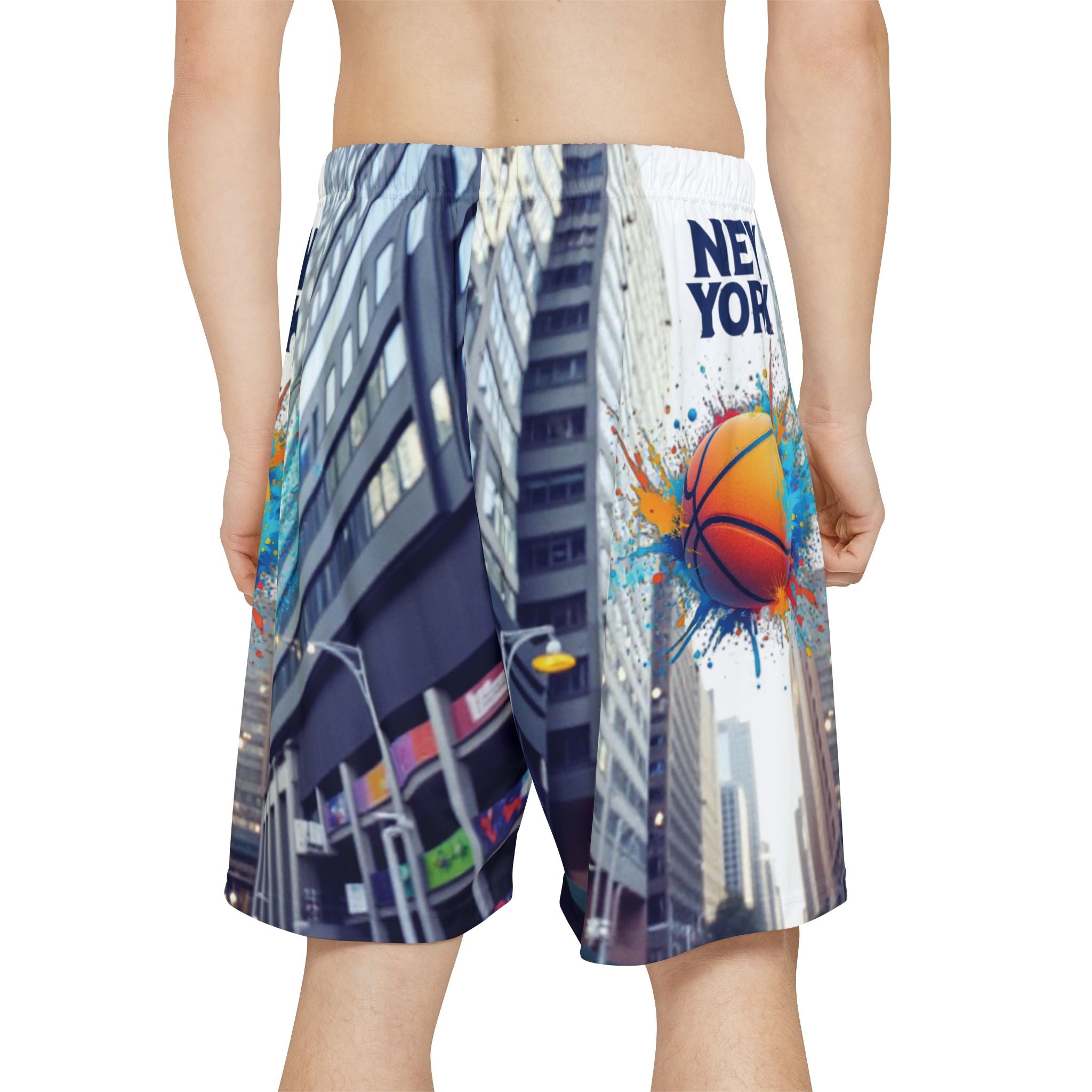 New York Basketball Cityscape Sports Shorts — Men’s Athletic AOP