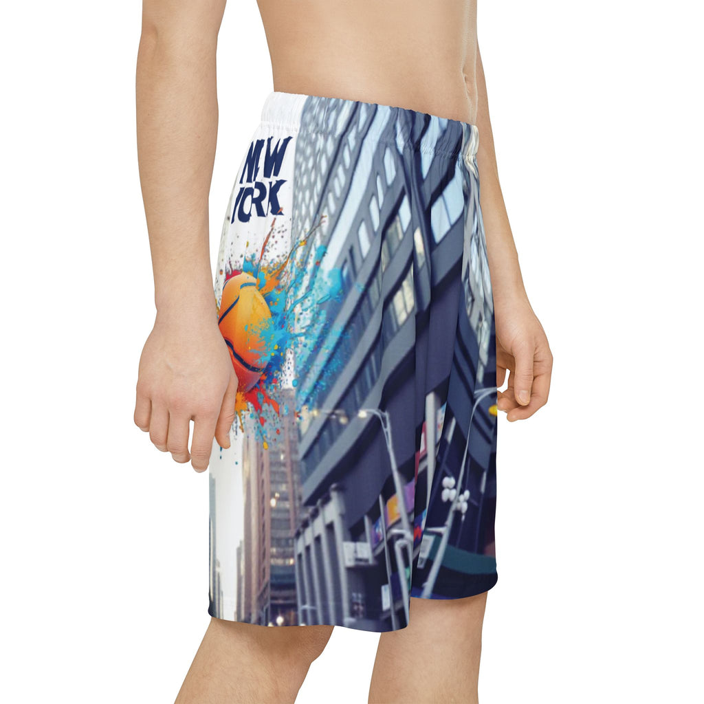 New York Basketball Cityscape Sports Shorts — Men’s Athletic AOP