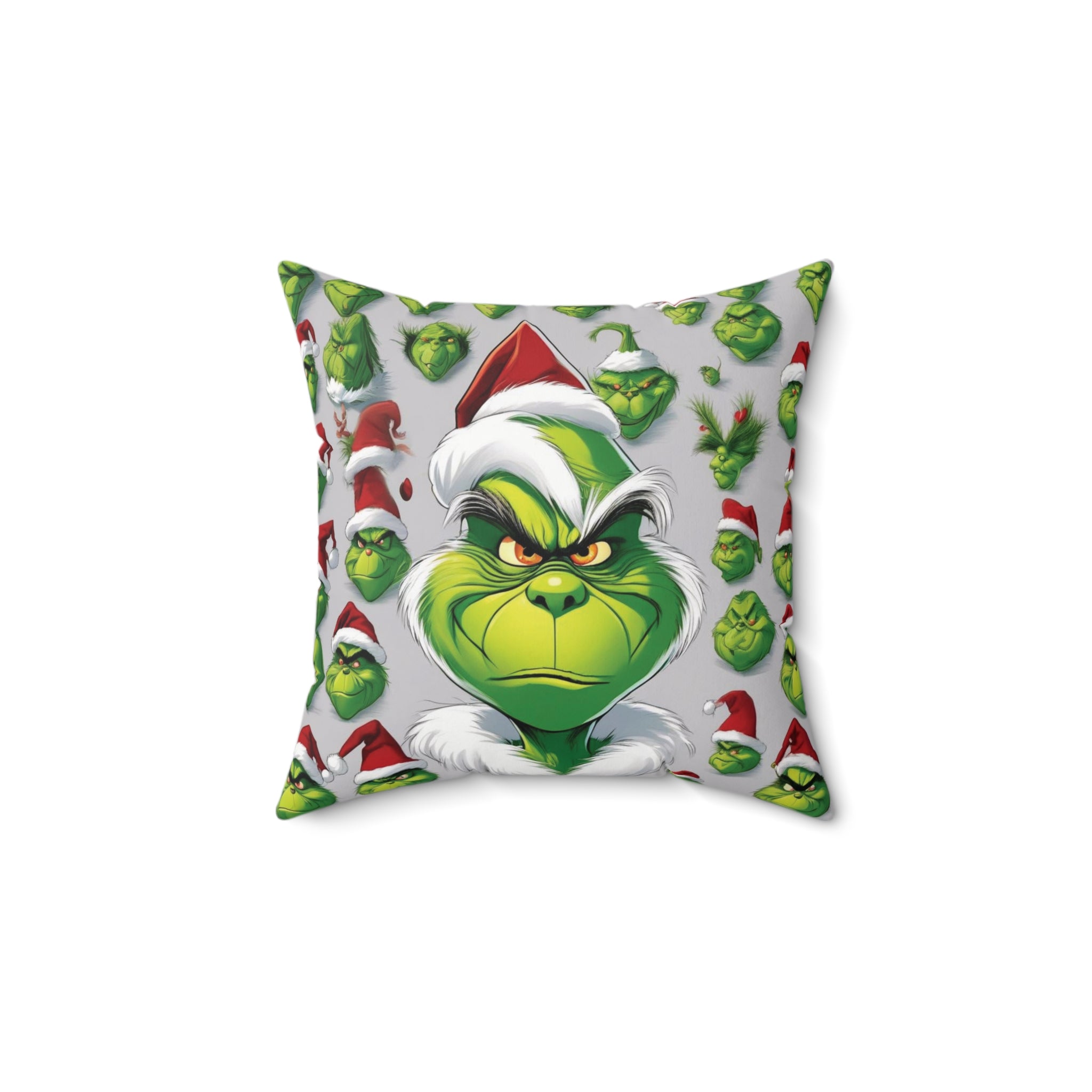 Grinch Face Pillow