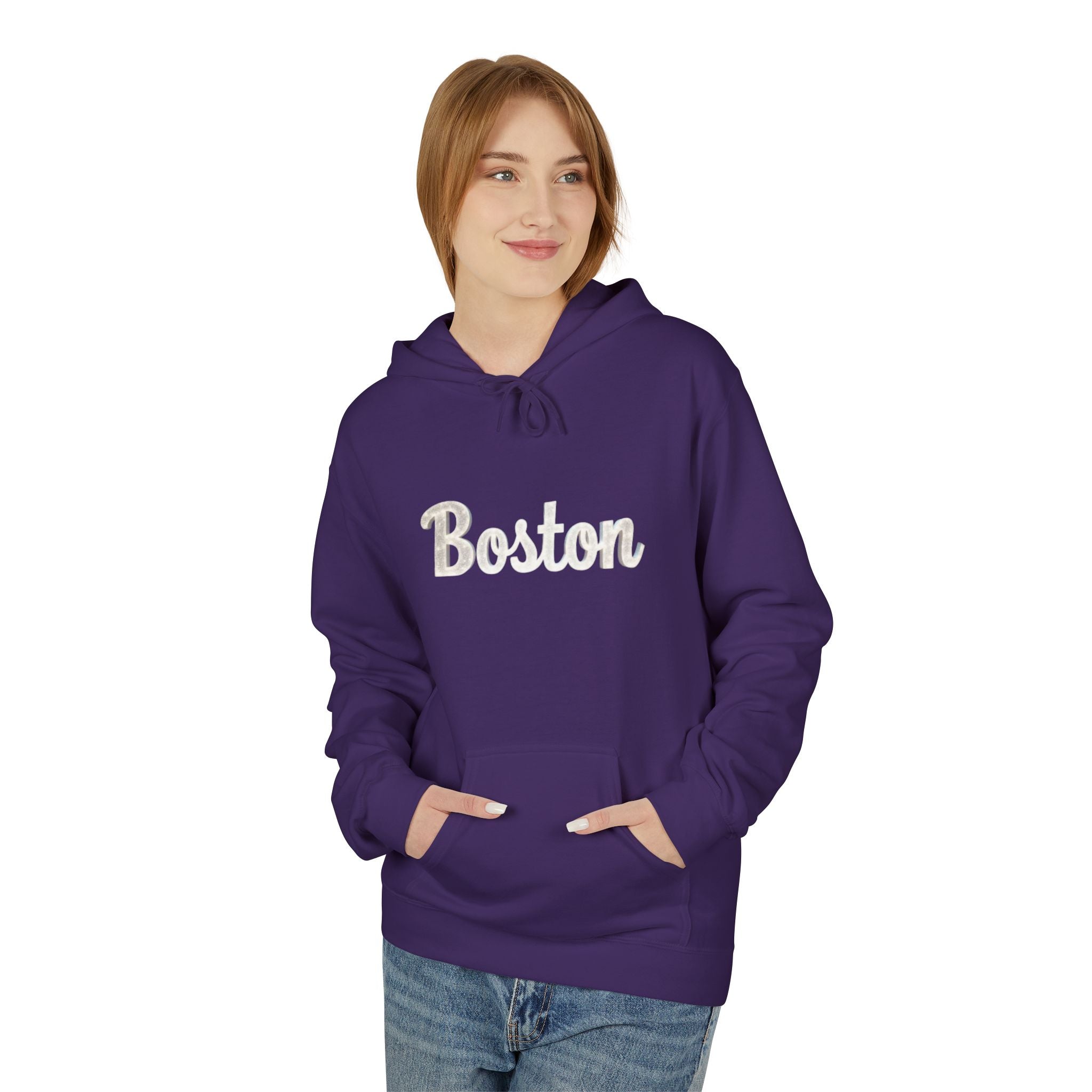 Cozy Unisex Fleece Hoodie with 'Boo' Design, Casual Wear, Gift for Halloween, Fall Fashion, Everyday Comfort, Perfect for Teens and Adults 