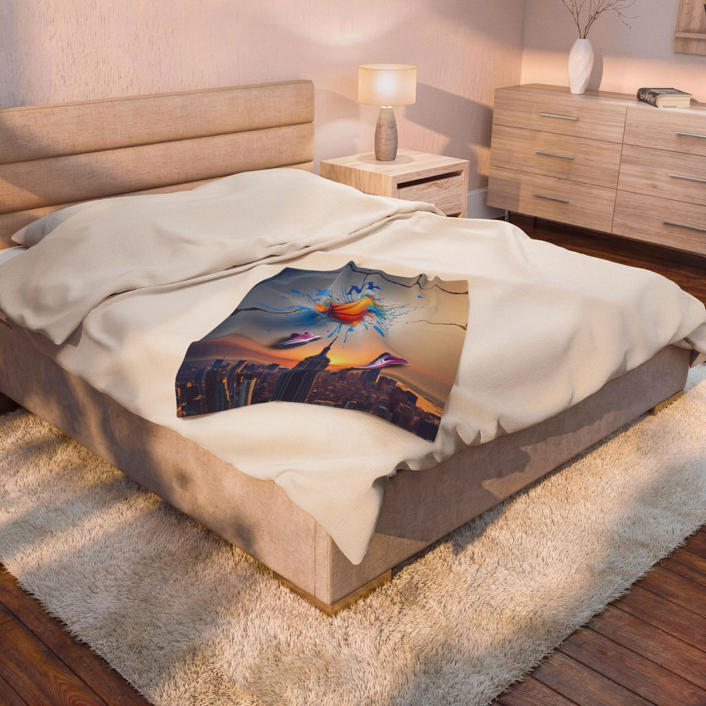 Urban Basketball Velveteen Plush Blanket
