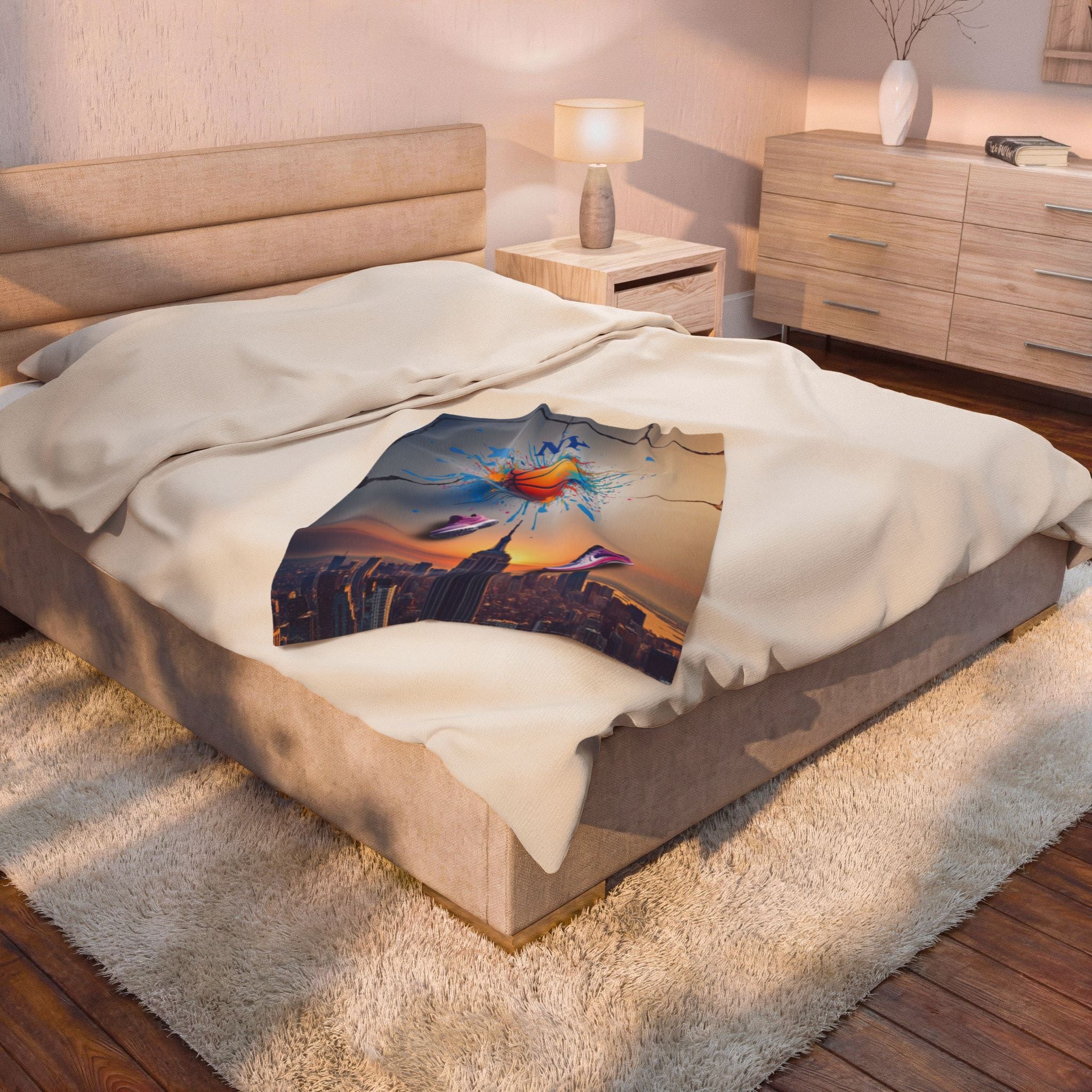 Urban Basketball Velveteen Plush Blanket