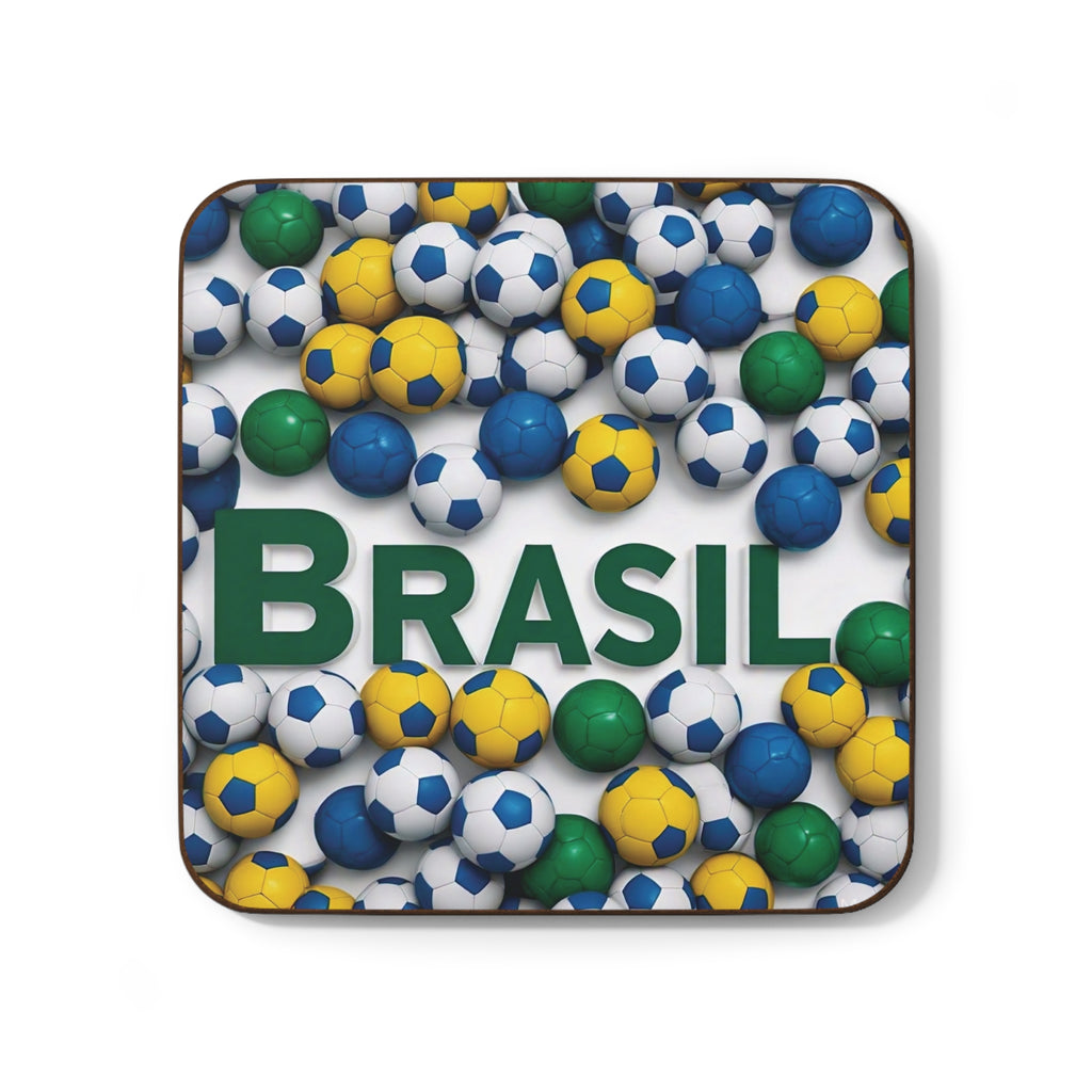 Porta-copos de papelão com bolas de futebol brasileiras - perfeito para fãs de esportes e festas