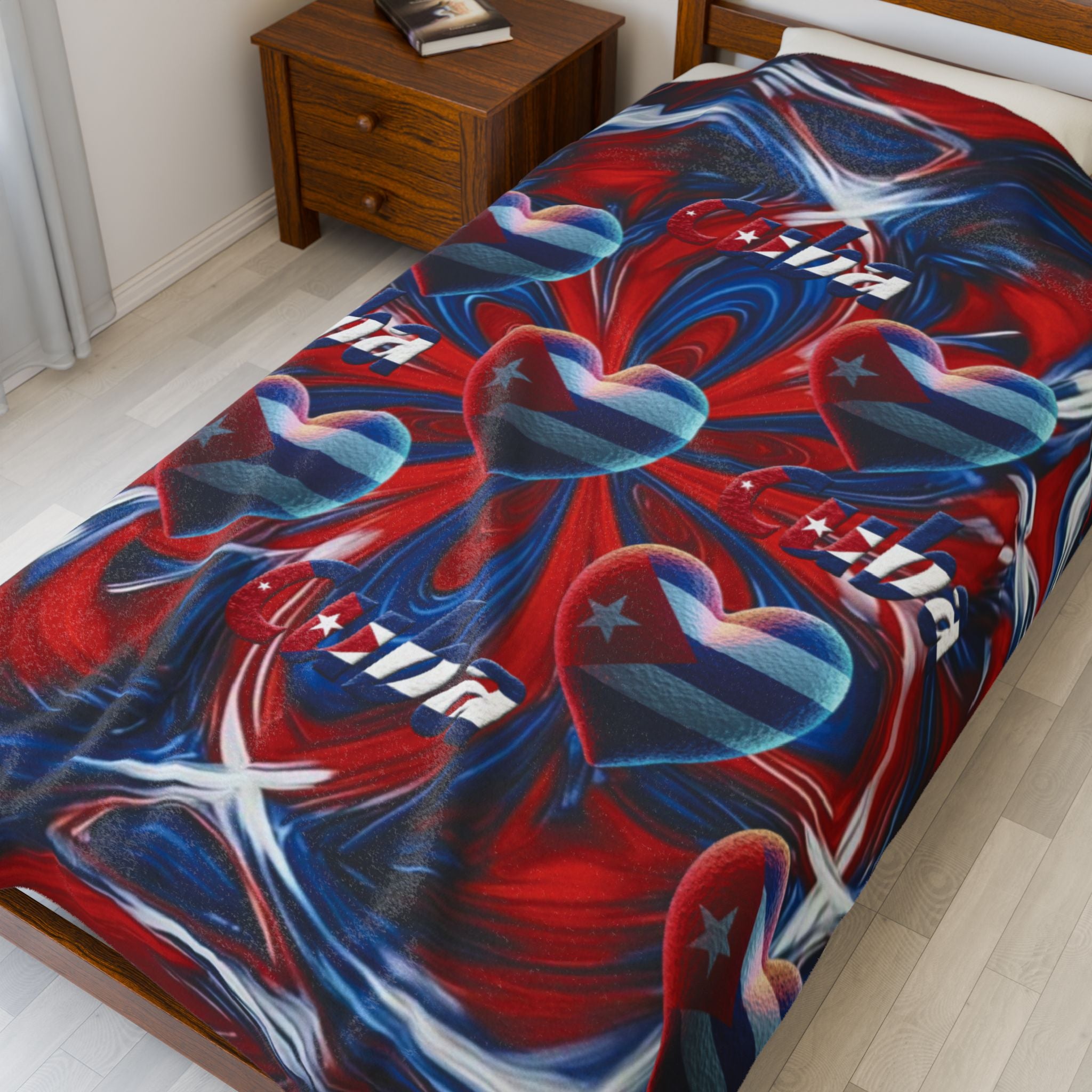 Manta de terciopelo de felpa - Diseño cubano - Regalo acogedor y cálido para el hogar - Manta personalizada