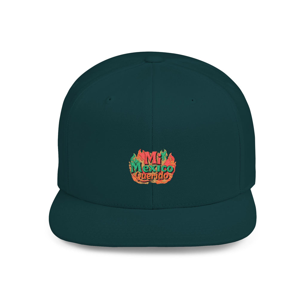 Gorra Snapback de visera plana - Gorra bordada "Mi México Querido" para amantes de la aventura