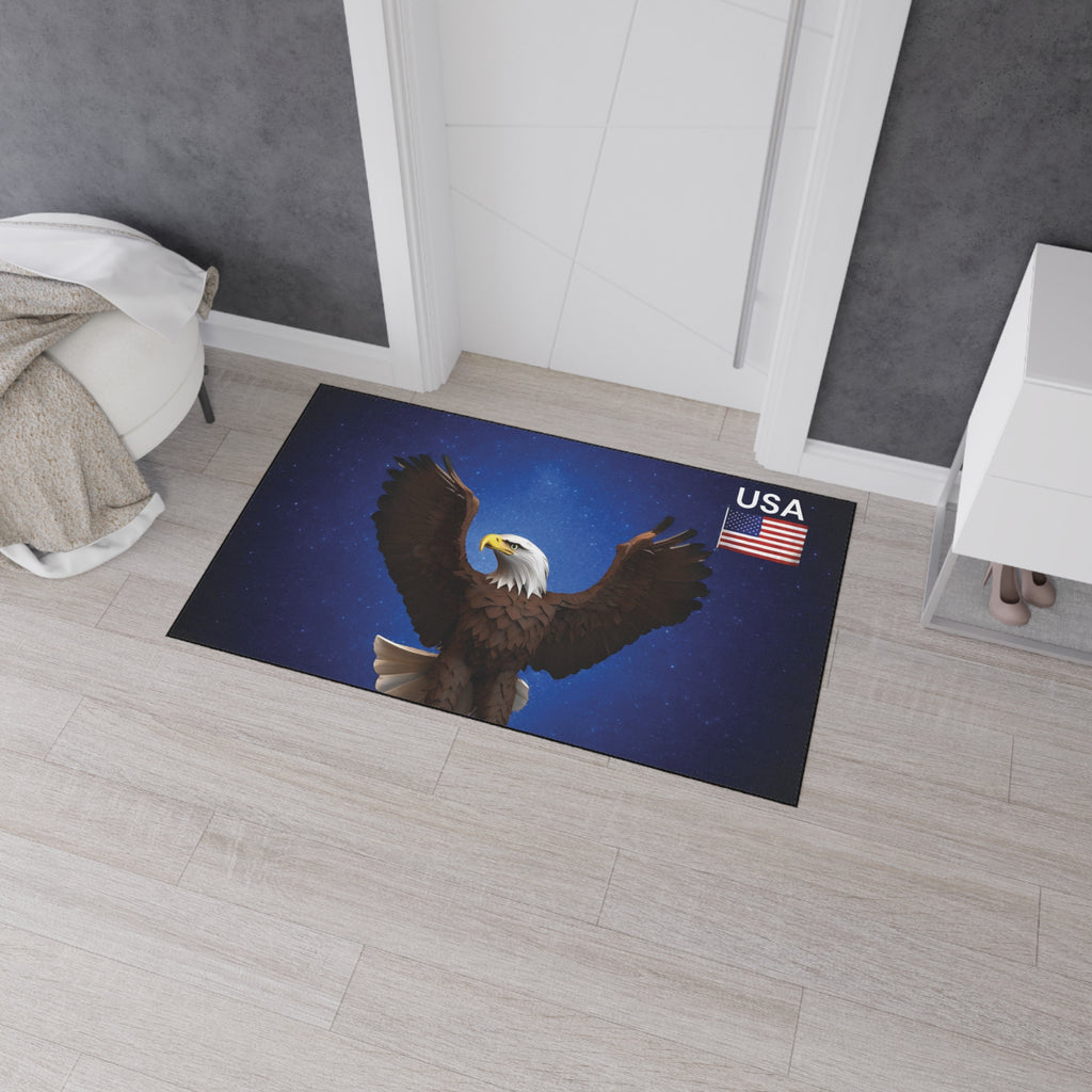 Rug - Eagle and landscape under the stars and American flag