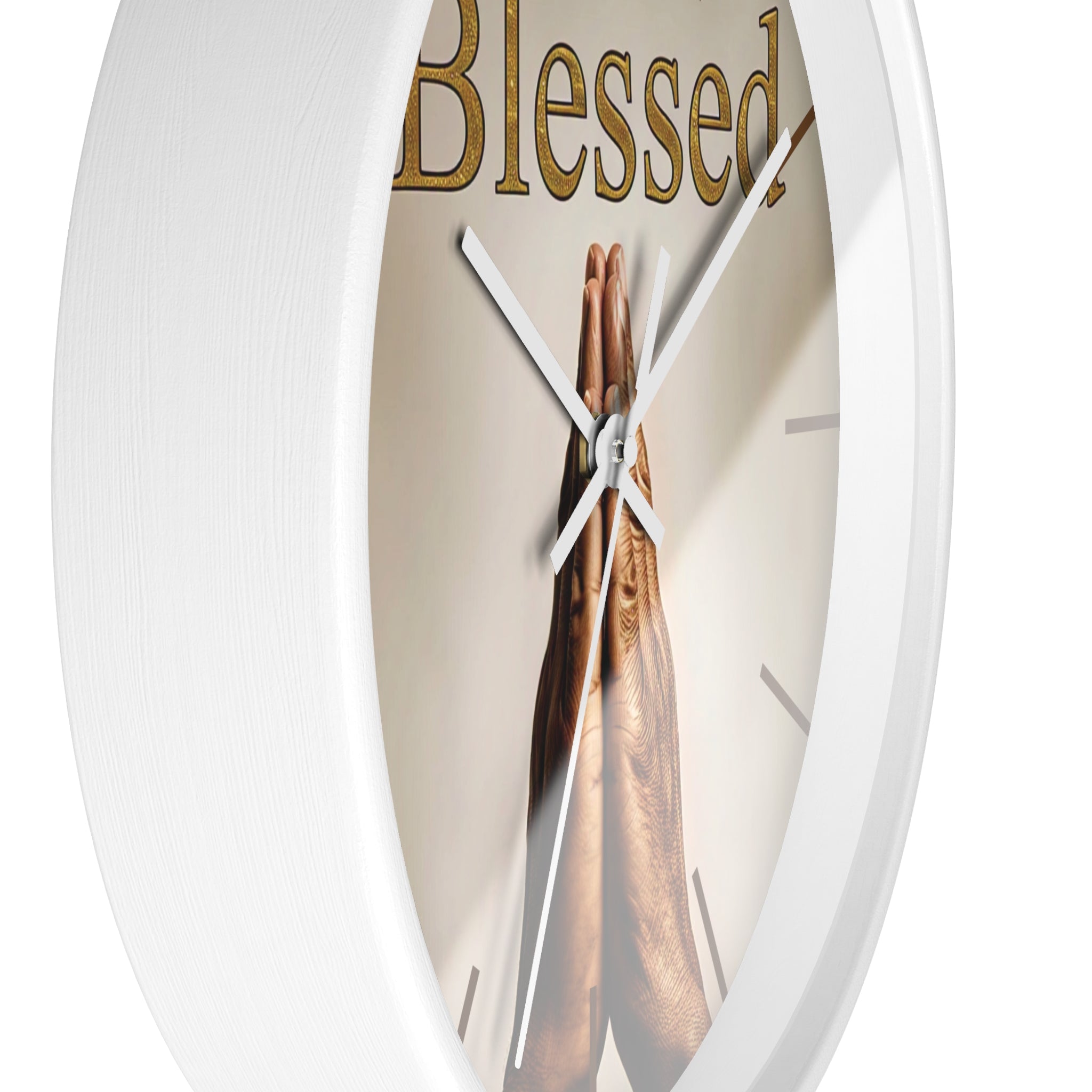 Inspirational Wall Clock - Blessed Home Decor, Spiritual Gift, Positive Vibes, Faith-Based Wall Art, Motivational Office Decor