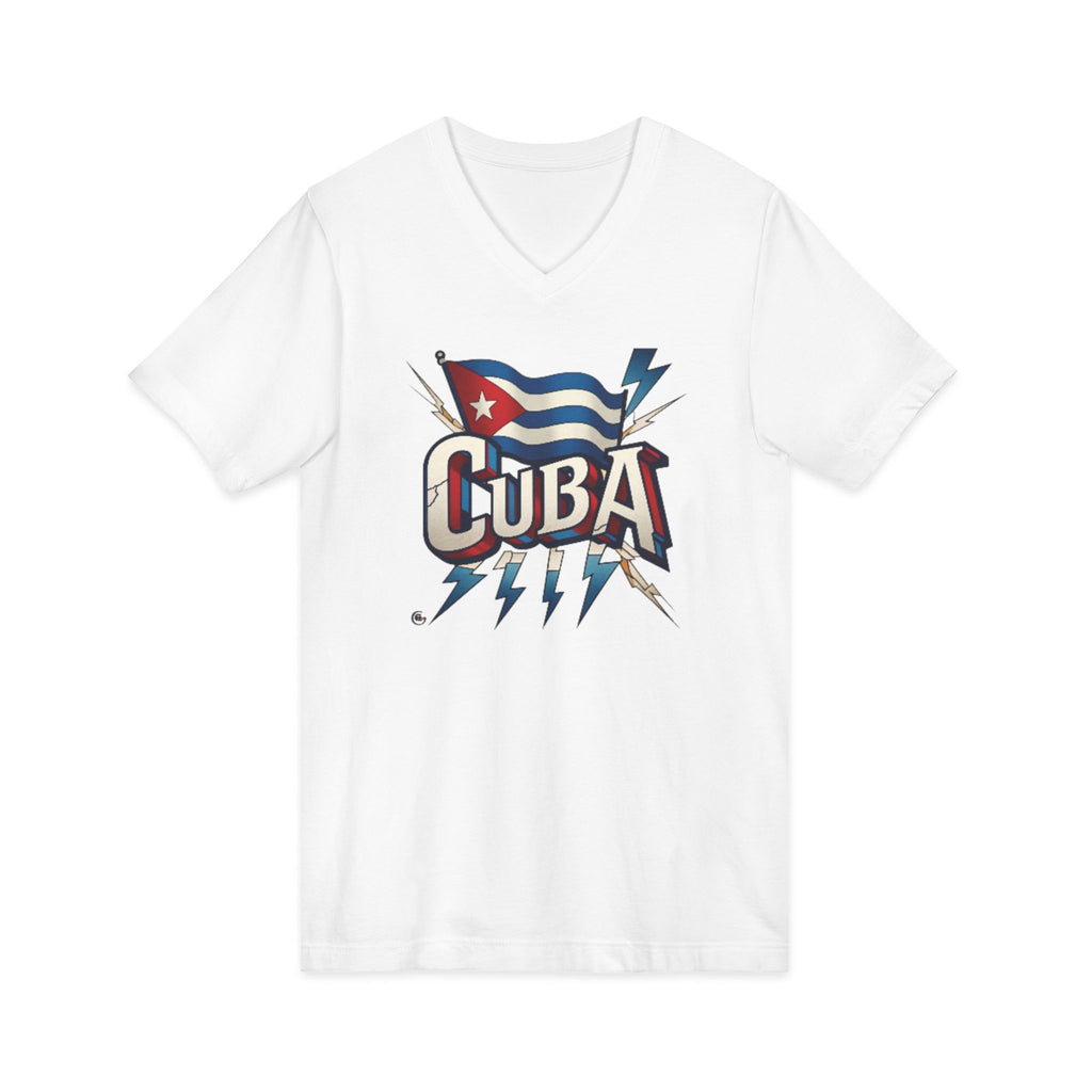 Camiseta cubana vintage con cuello en V