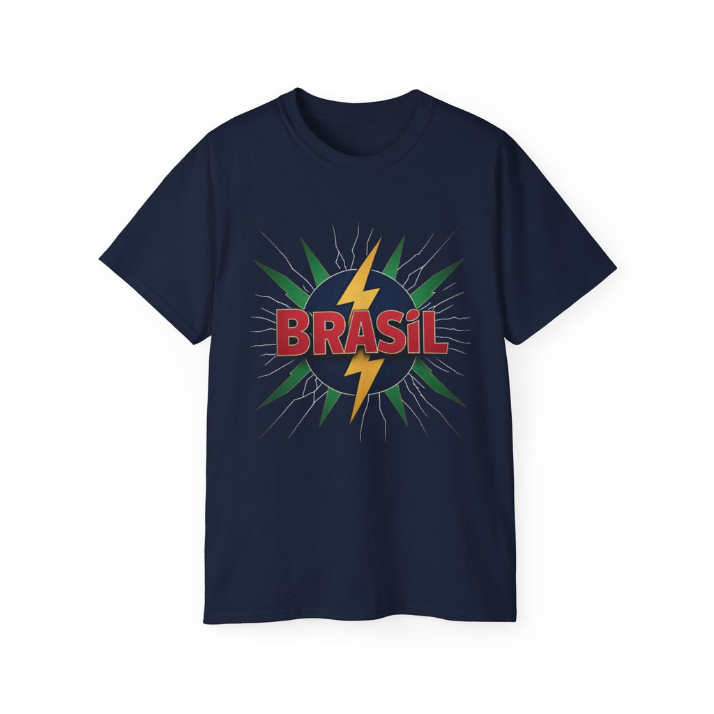 Brasil Tee - Camisa de algodão unissex vibrante para viajantes e comemorações
