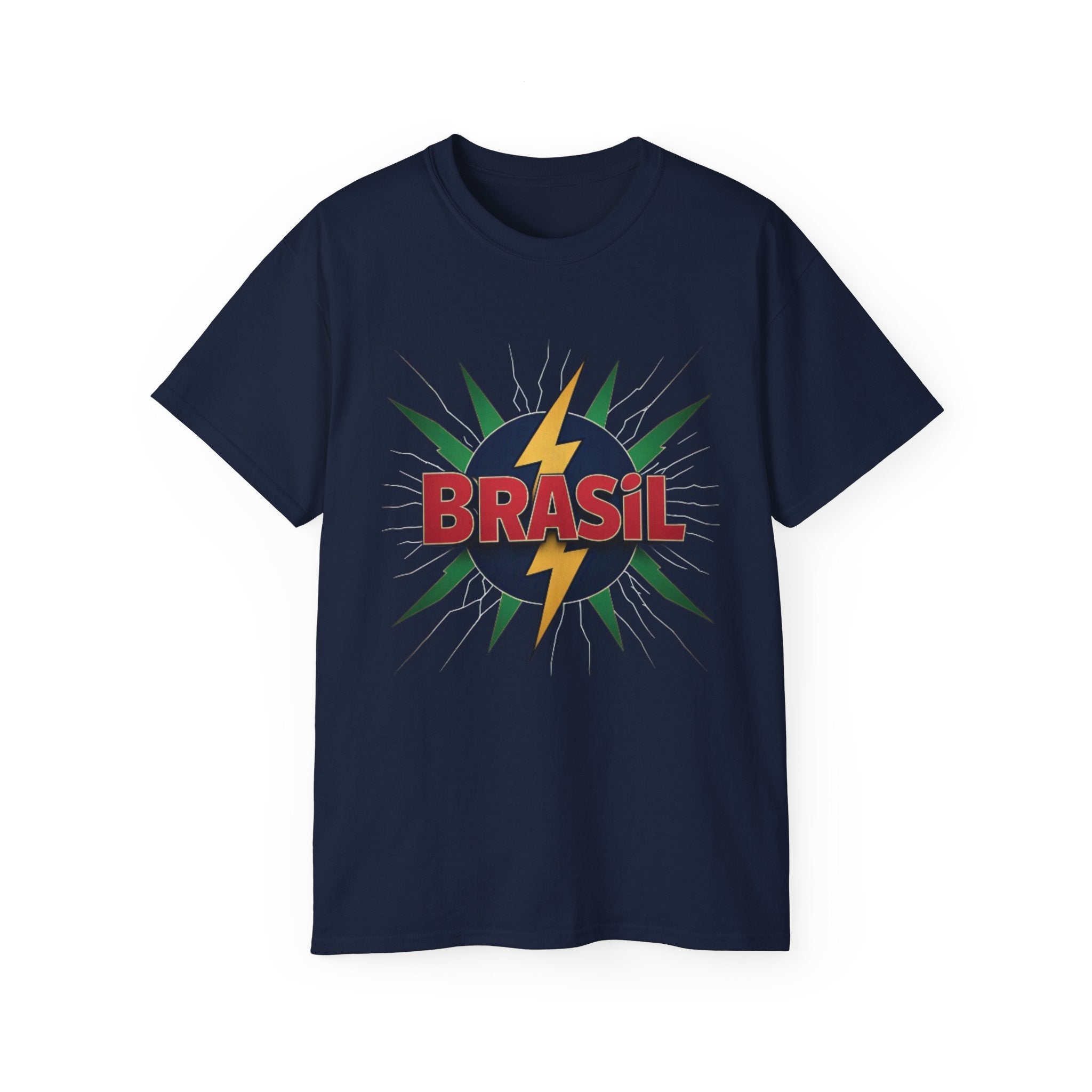 Brasil Tee - Camisa de algodão unissex vibrante para viajantes e comemorações