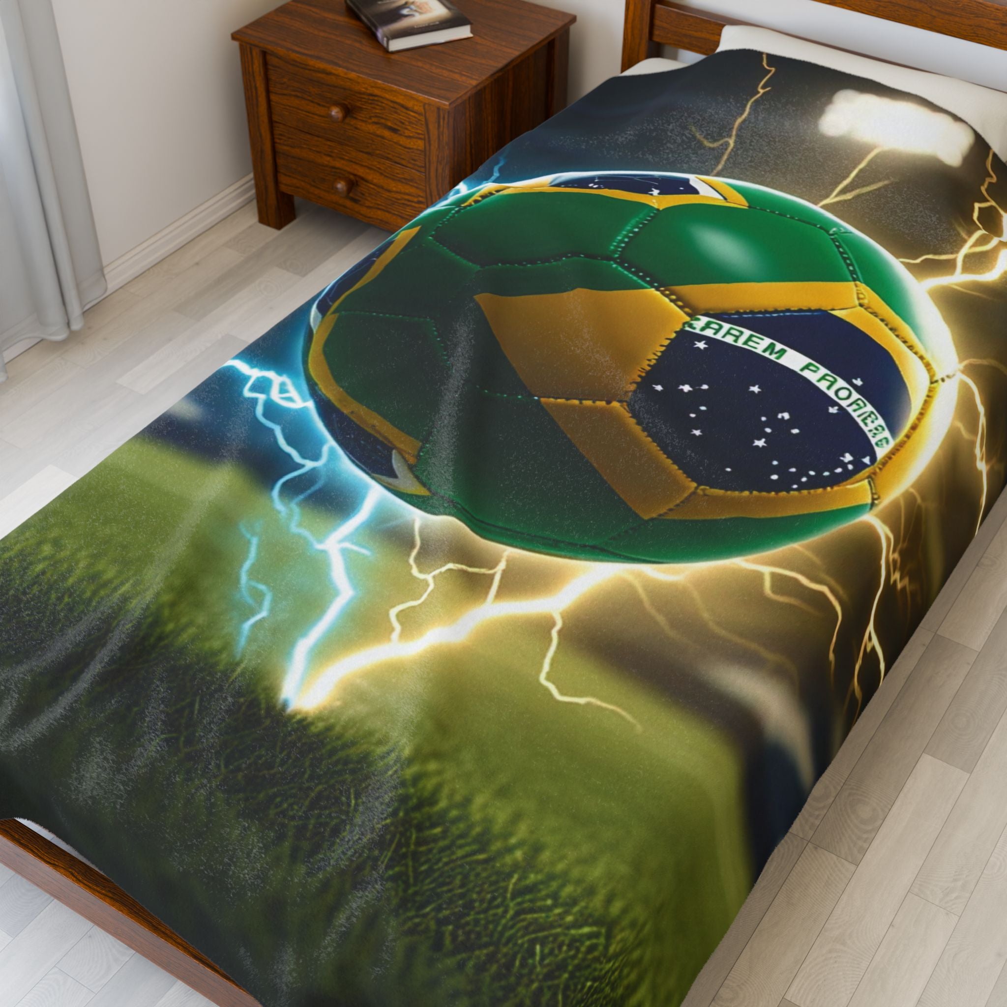 Cobertor de veludo de futebol