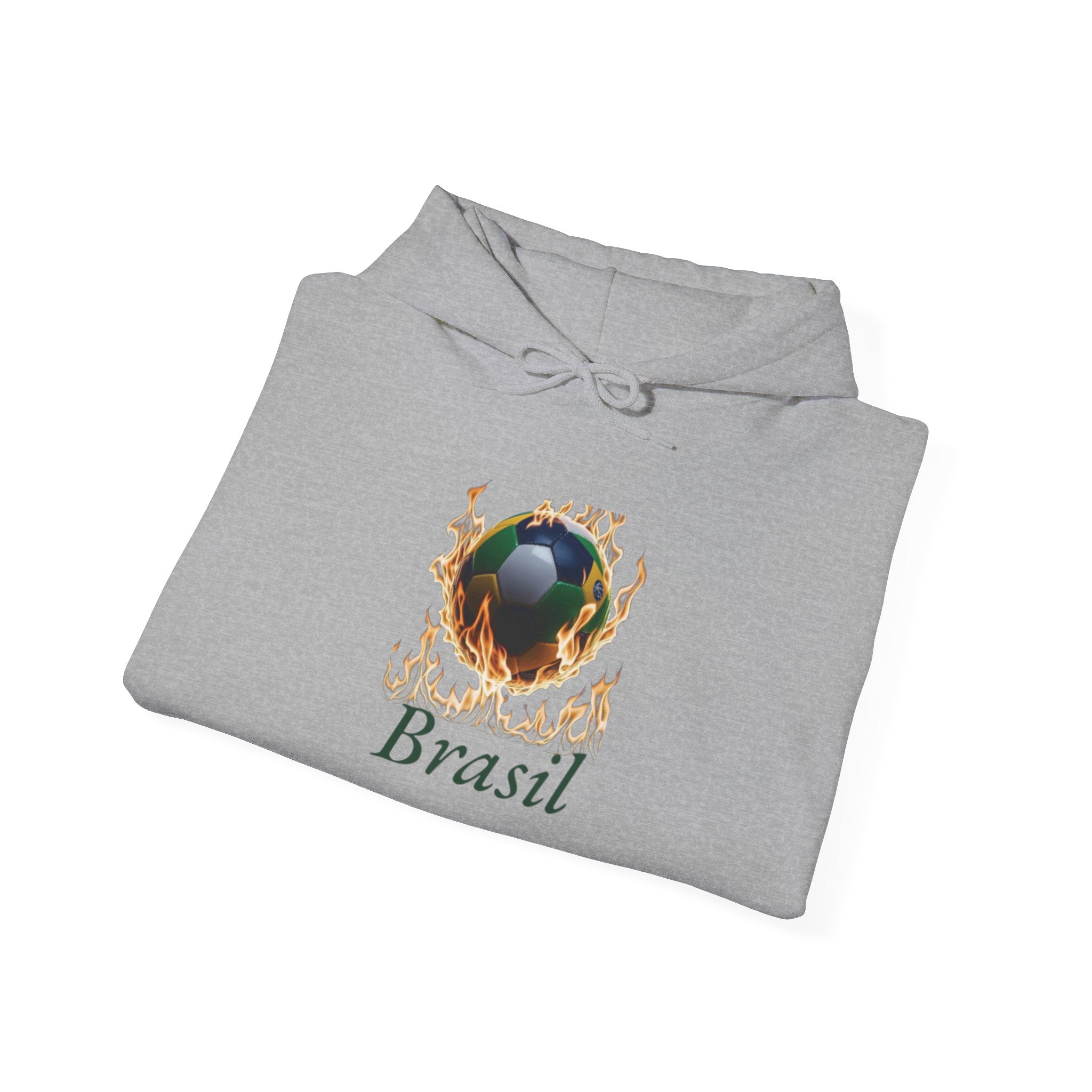 Moletom com capuz unissex com estampa de chamas do Brasil - Mantenha-se confortável e estiloso - Roupa de lazer confortável para todos