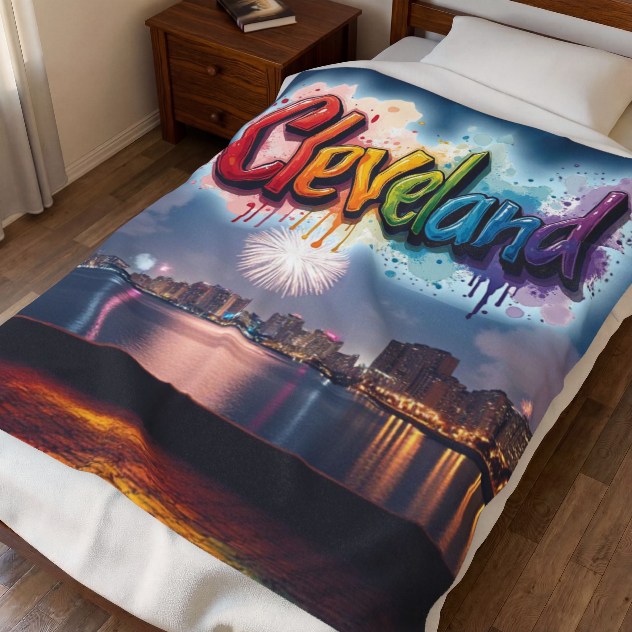Cleveland Colorful Velveteen Plush Blanket