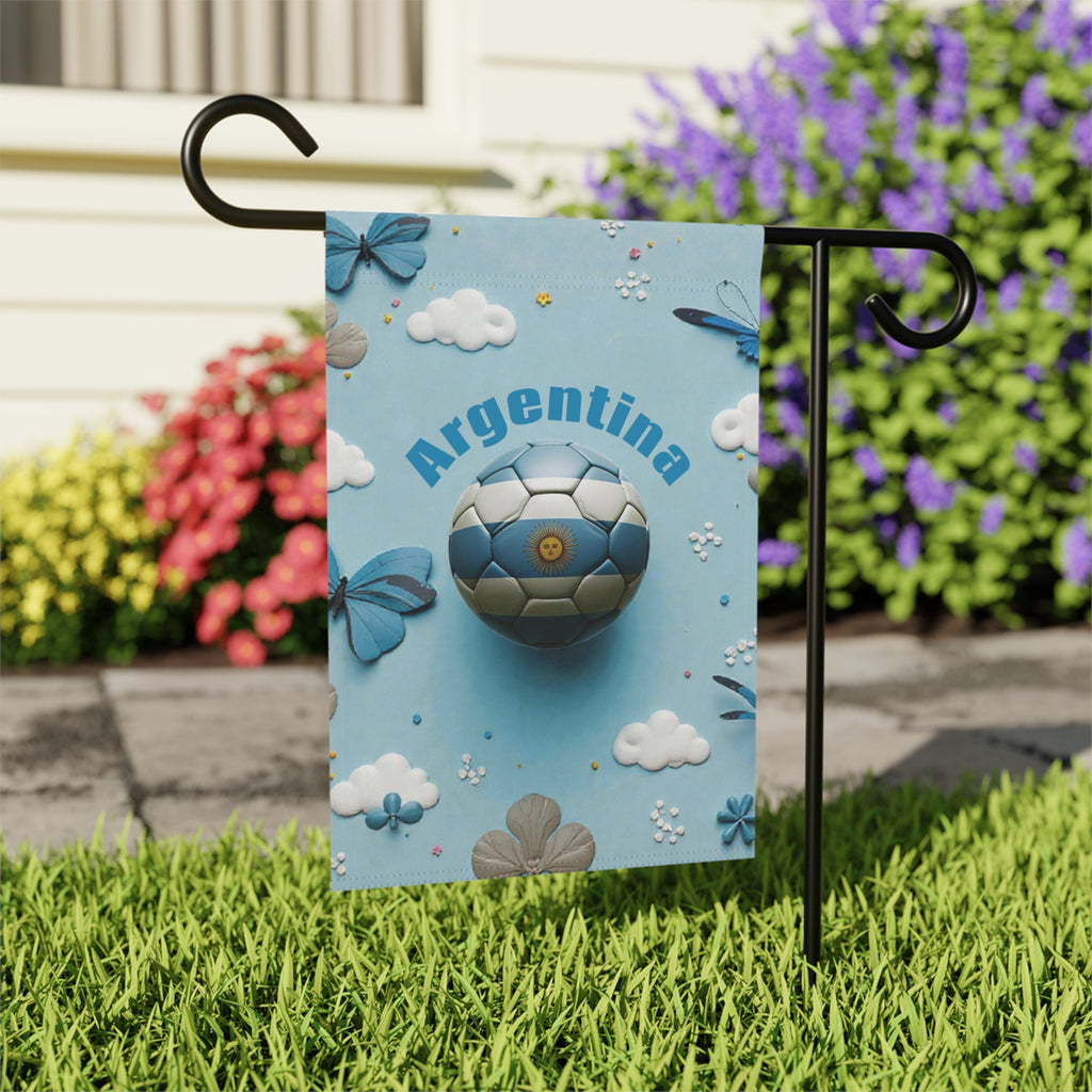 Argentina Soccer Garden Flag — Decorative Lawn Banner with Football Design