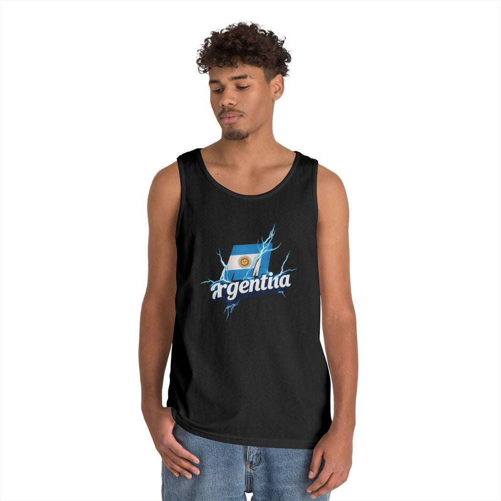 Camiseta unisex de algodón grueso con gráfico de Argentina Lightning