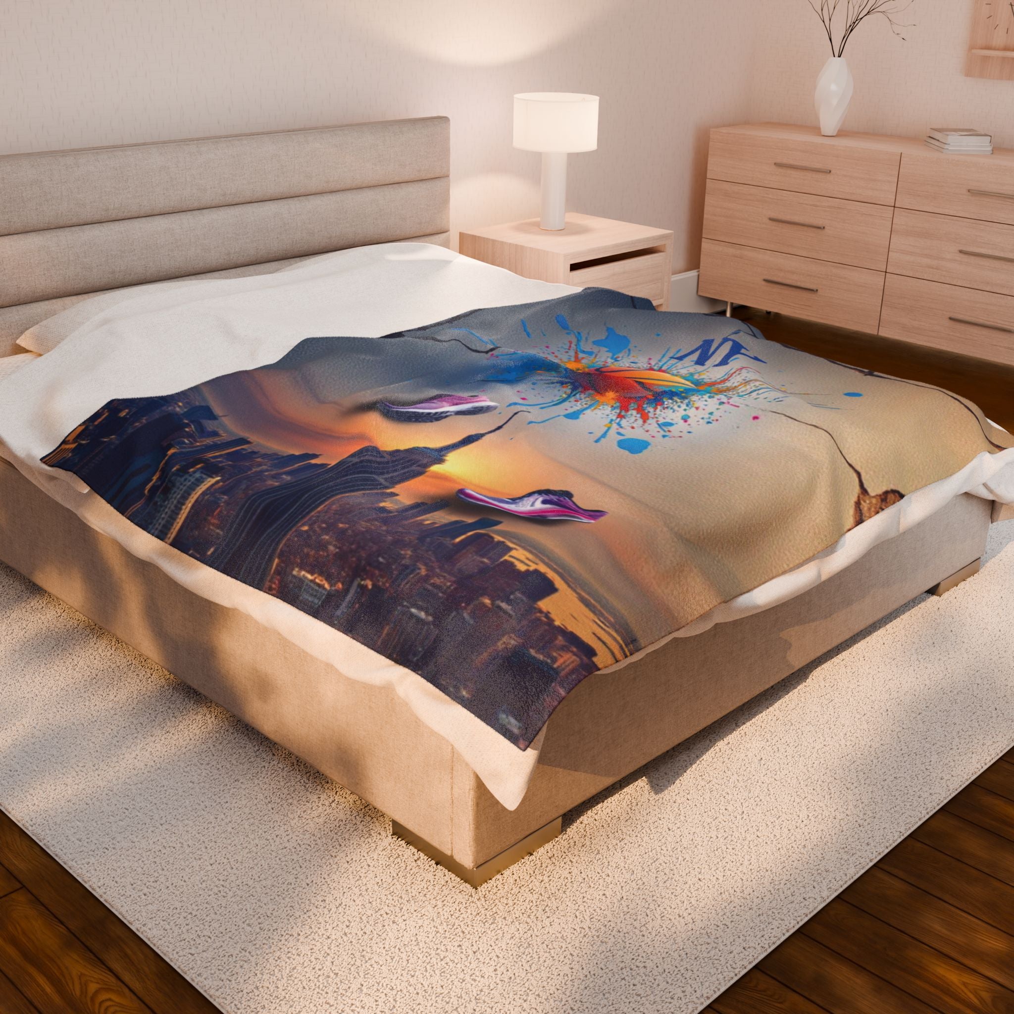 Urban Basketball Velveteen Plush Blanket