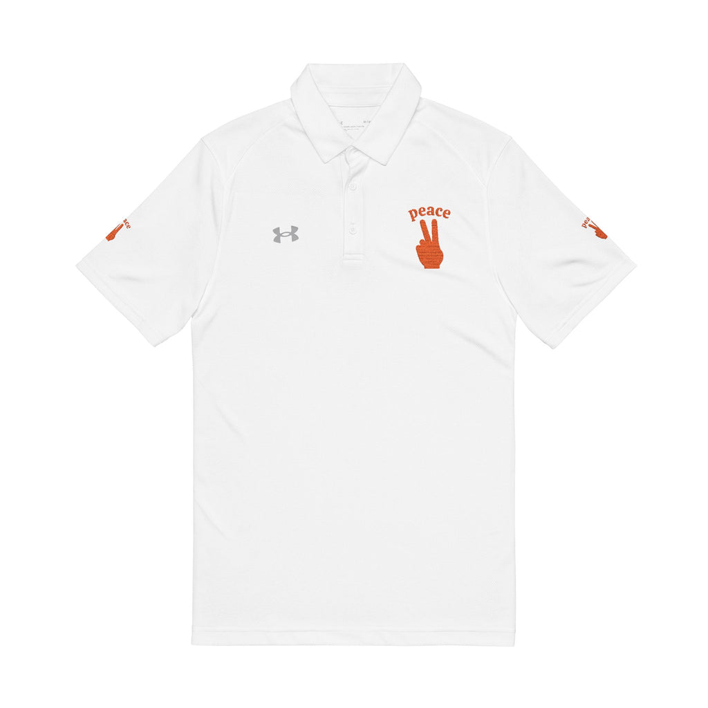Peace Symbol Embroidered Men's Polo Shirt | Casual Wear, Gift for Him, Sportswear, Summer Fashion, Dad Gift