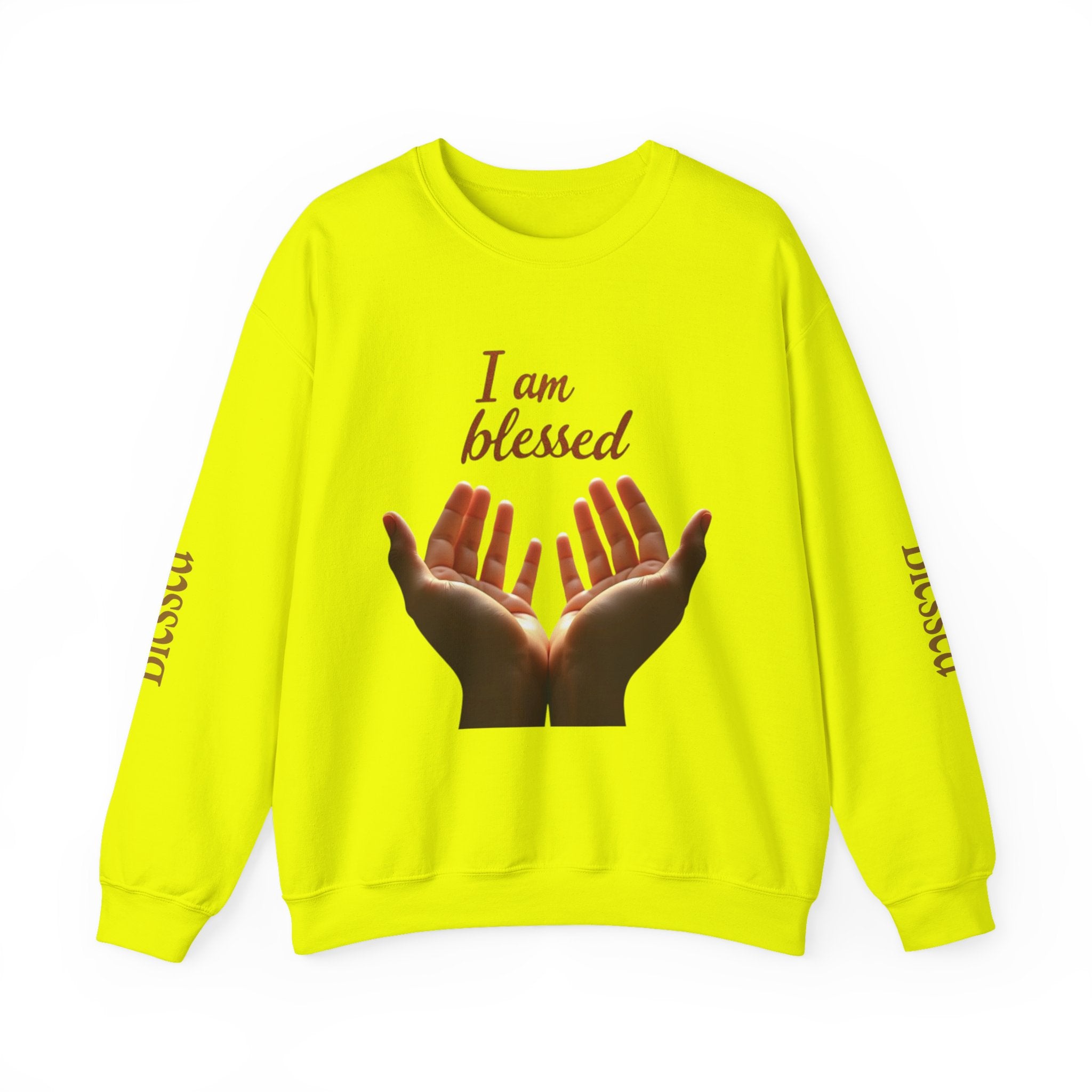 Blessed Hands Crewneck Sweatshirt | Inspirational Apparel for Everyday Wear, Gratitude Gifts, Cozy Comfort, Faith-Based Fashion