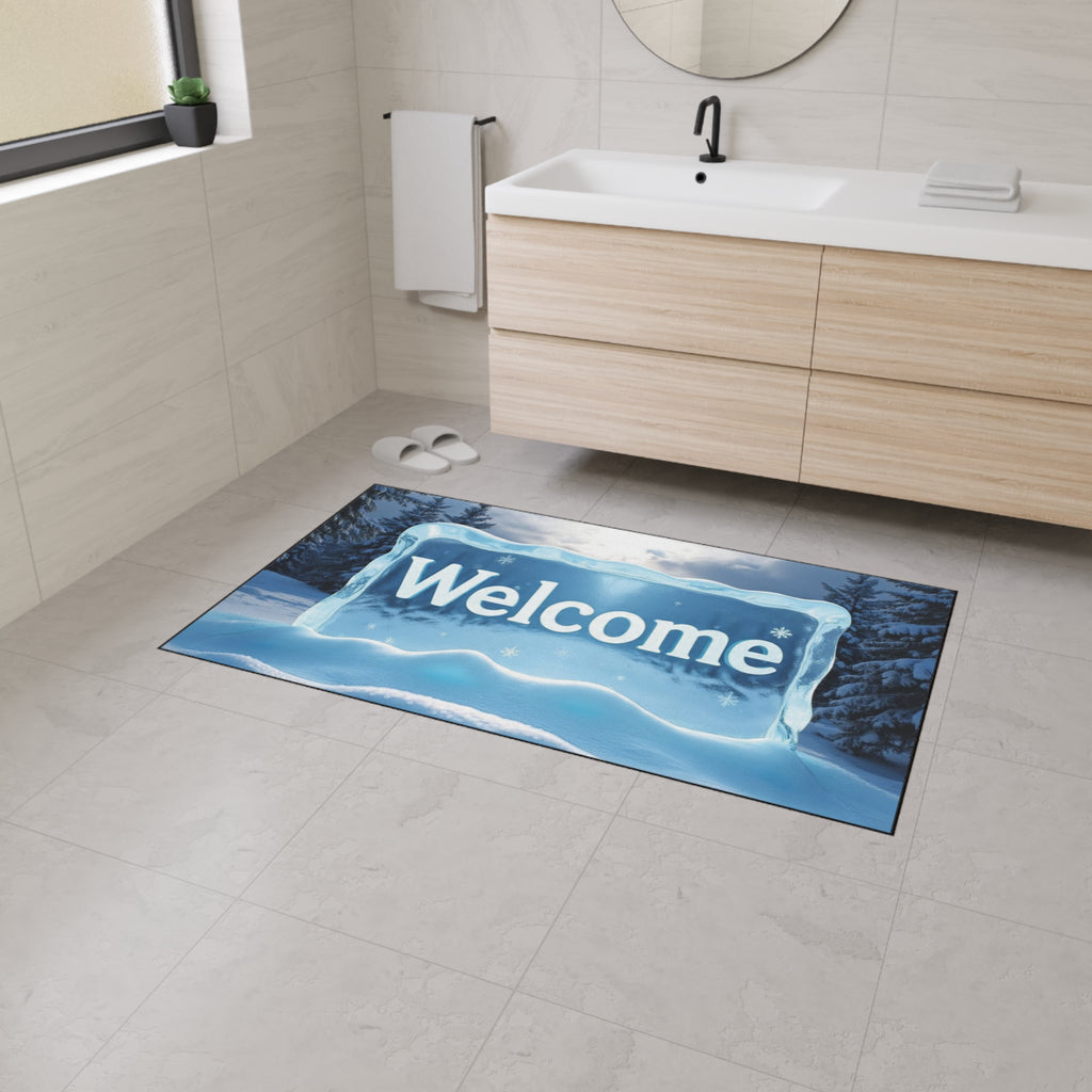 Winter Welcome Heavy Duty Floor Mat, Durable Entrance Rug, Non-Slip Outdoor Mat, Seasonal Home Decor, Holiday Welcome Mat