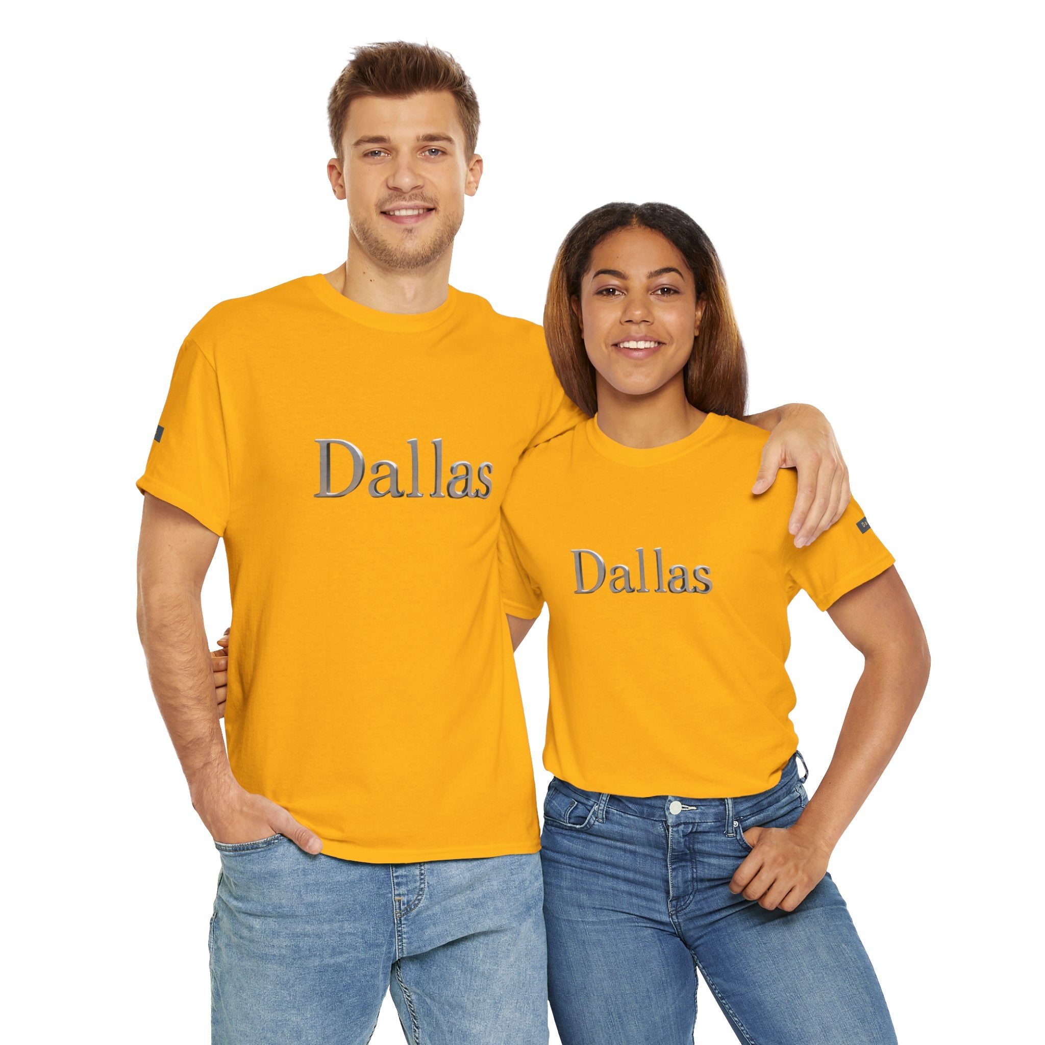 Dallas Unisex Heavy Cotton Tee, Casual Graphic Tee, Urban Fashion Shirt, Travel Souvenir, City Pride Gift, Comfortable Everyday Wear