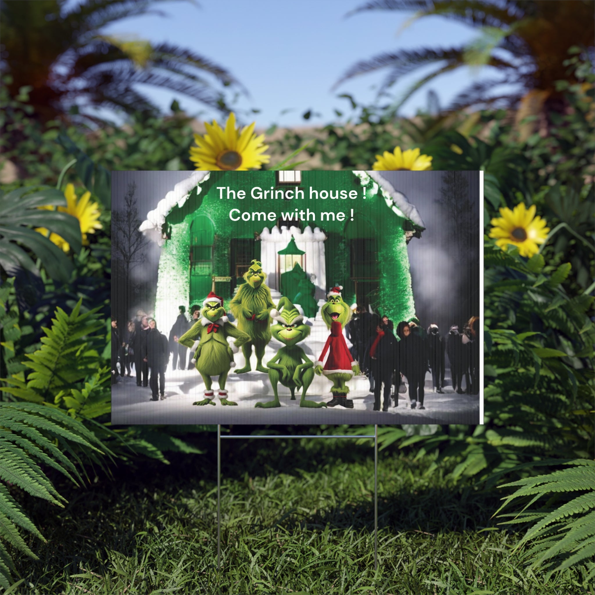 Lawn Sign - Grinch's House Christmas Decoration ( image  AI )