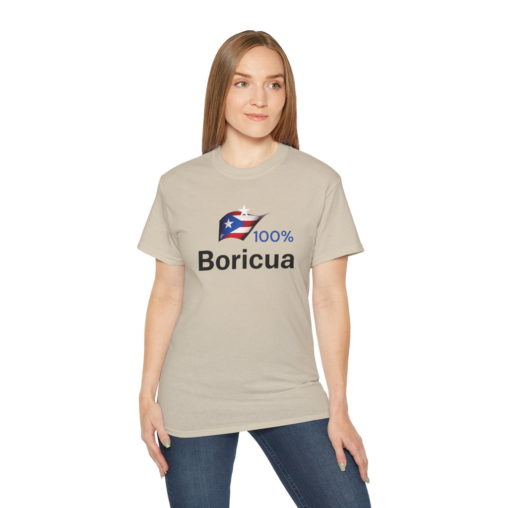 100% Boricua Unisex Ultra Cotton Tee - Celebrating Puerto Rican Pride