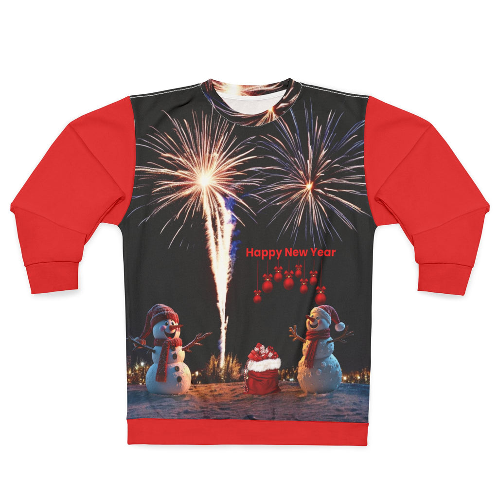 Holiday Snowman New Year Unisex Sweatshirt - Red Christmas Atmosphere Gift