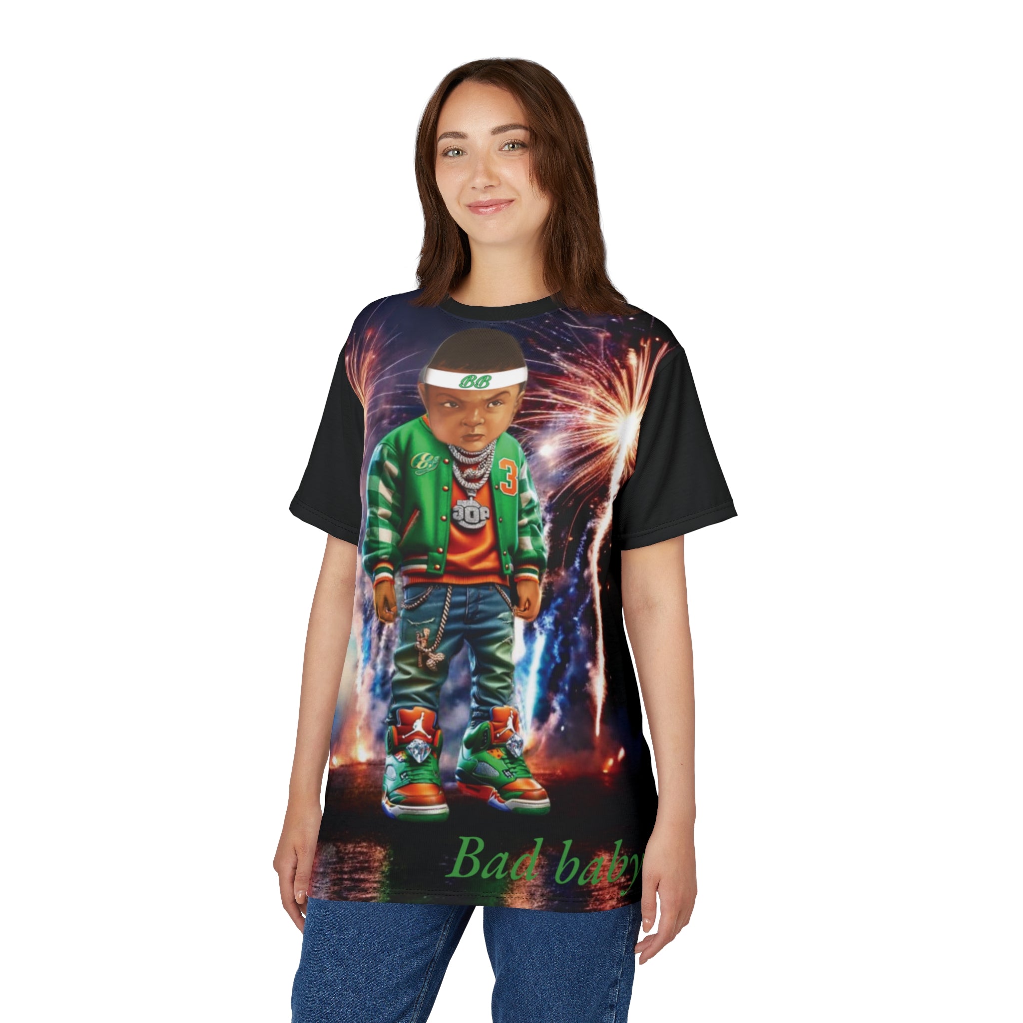 Cut &amp; Sew Men's Tee - Bad Baby Brand - Christmas Gift 