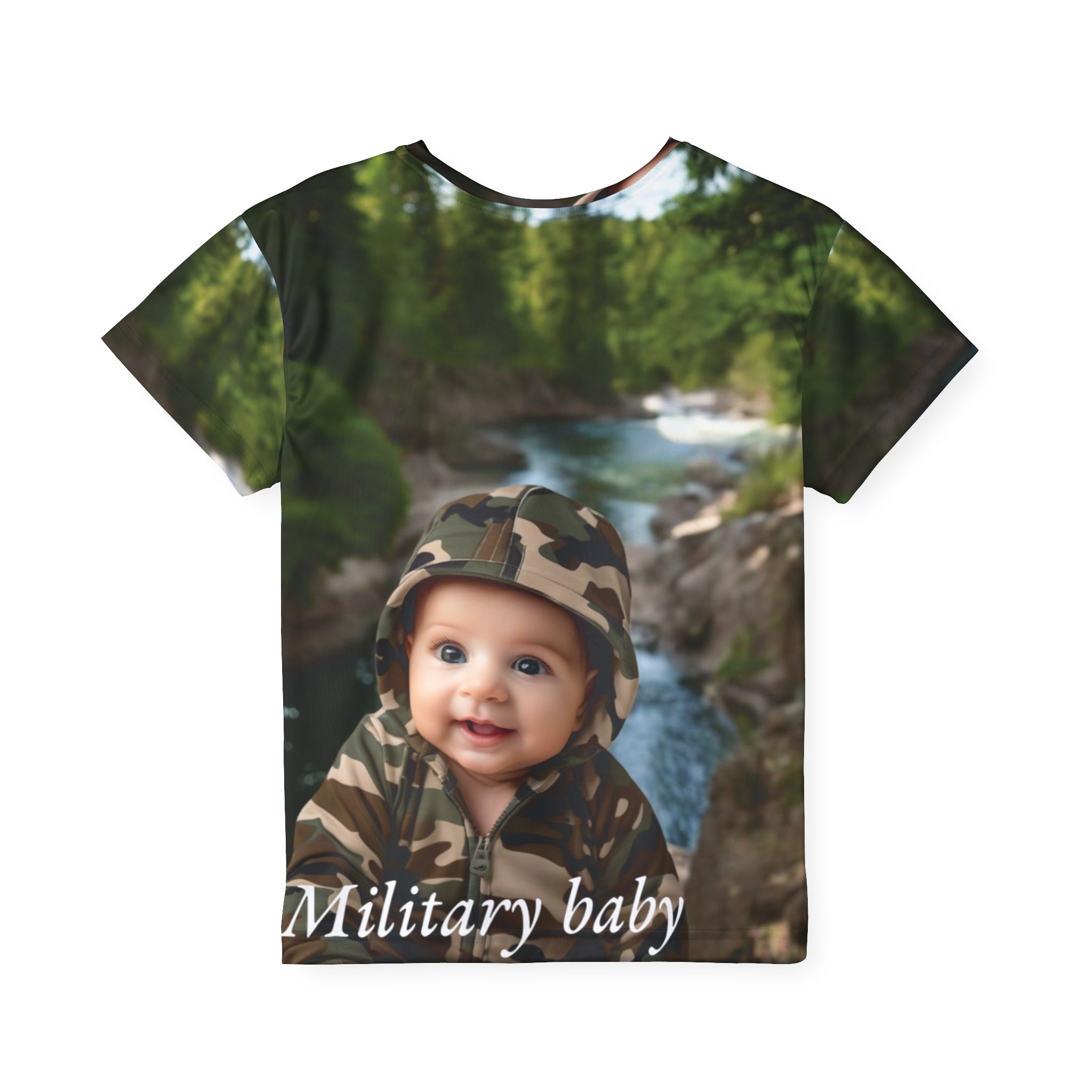 beutiful Military T-Shirt for Children honoring dad or mom 