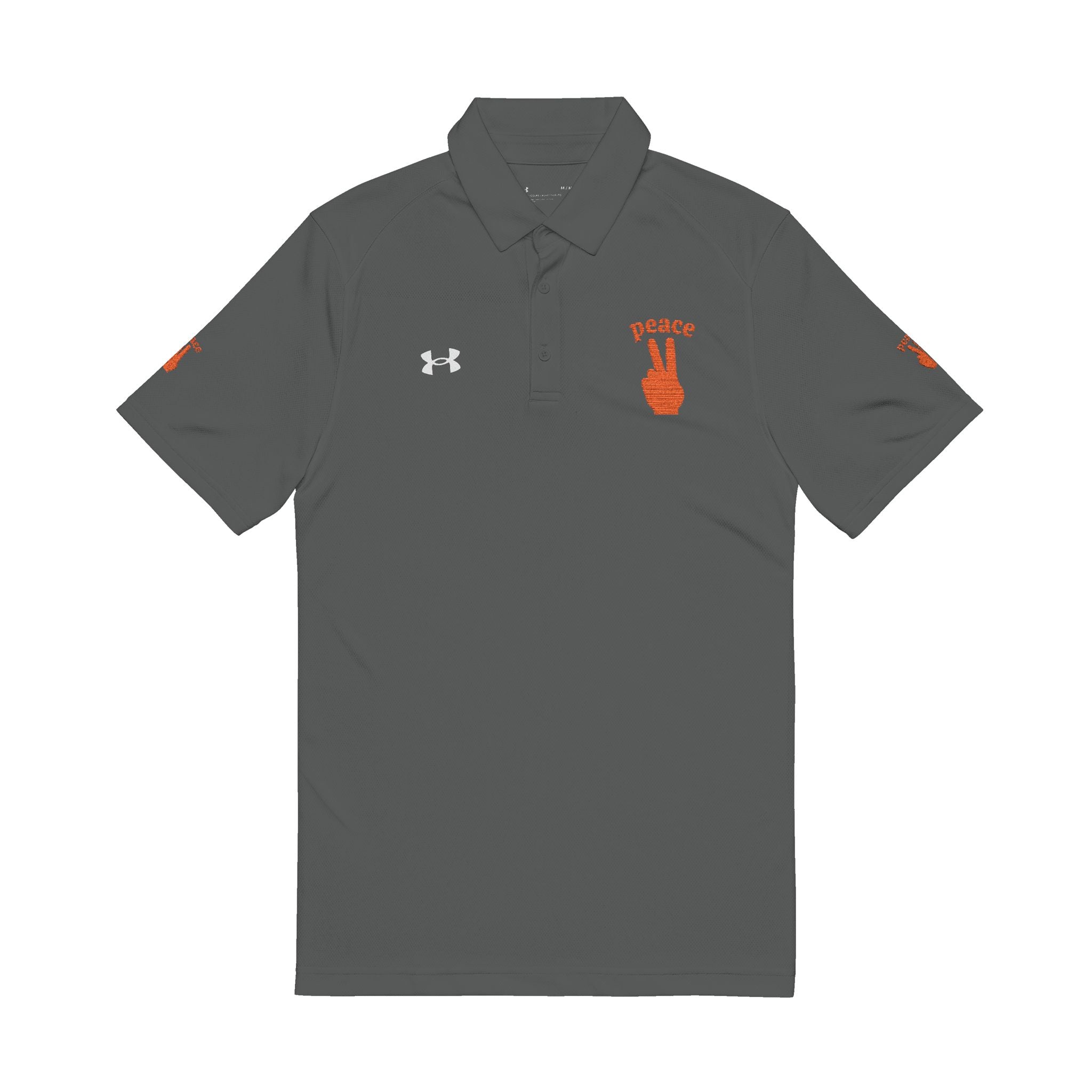 Peace Symbol Embroidered Men's Polo Shirt | Casual Wear, Gift for Him, Sportswear, Summer Fashion, Dad Gift