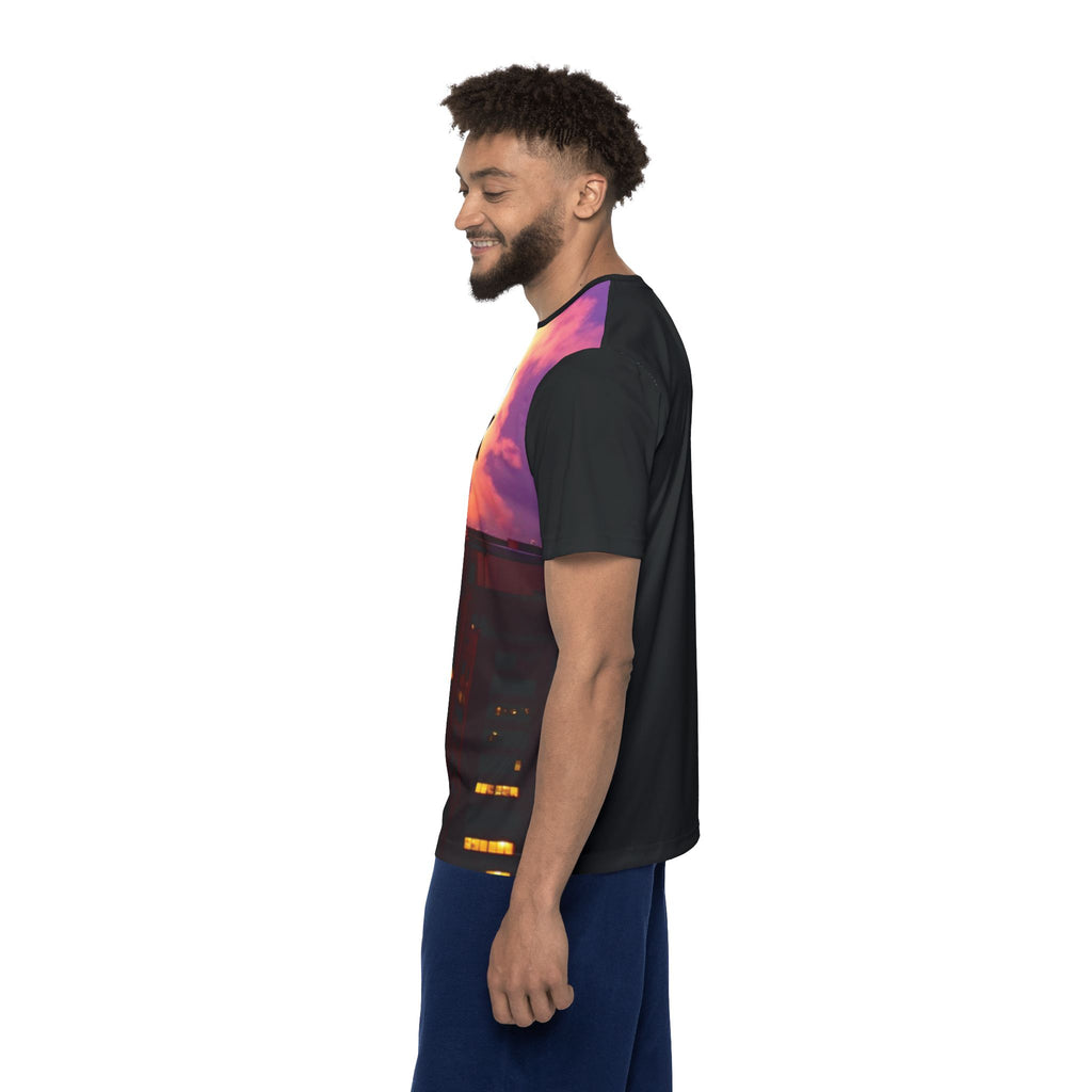 New York Skyline Sports Jersey — Fireworks Cityscape Tee