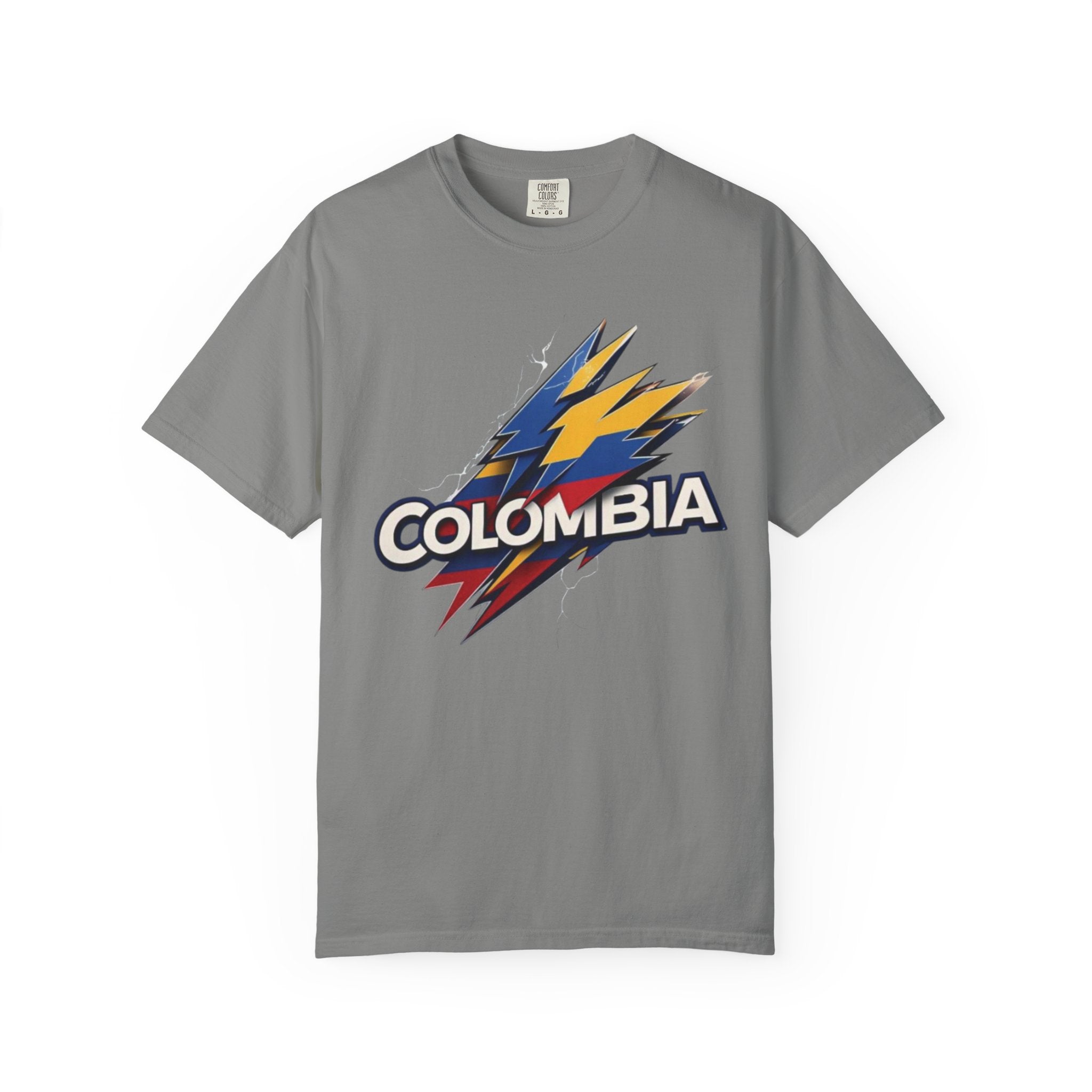 Garment-dyed unisex t-shirt from Colombia - Eye-catching lightning bolt design