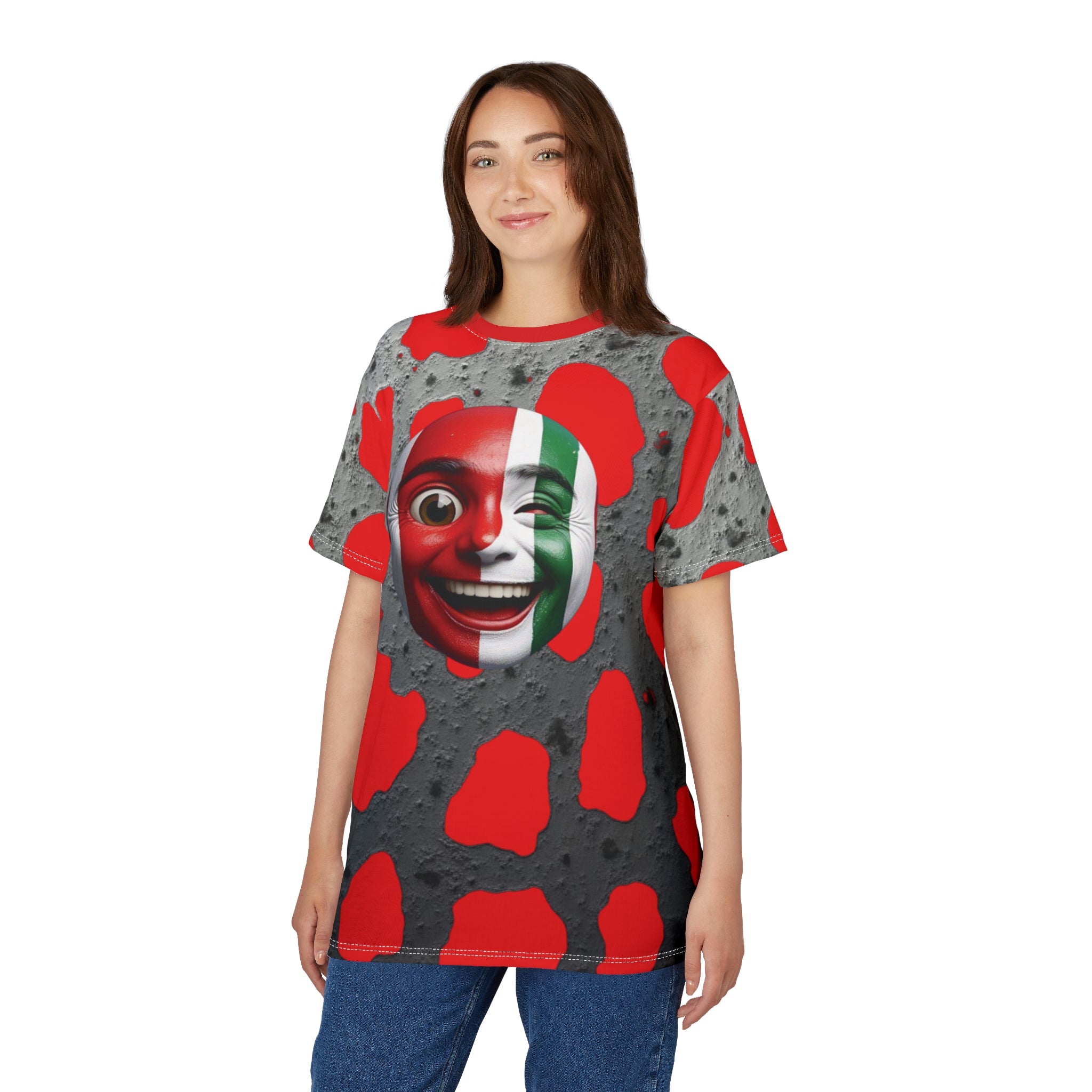 Camiseta unisex con cara de emoji divertida: perfecta para fiestas y celebraciones