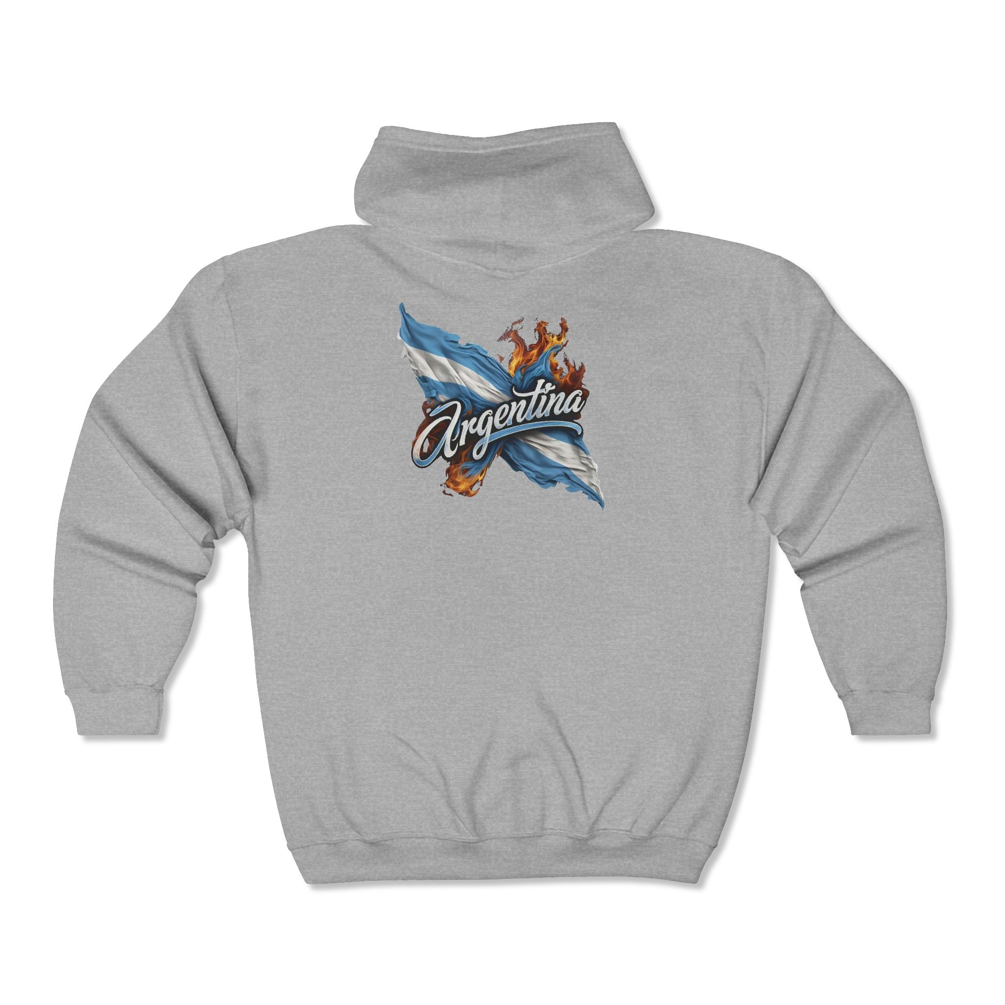 Unisex full-zip hoodie with the Argentine flag