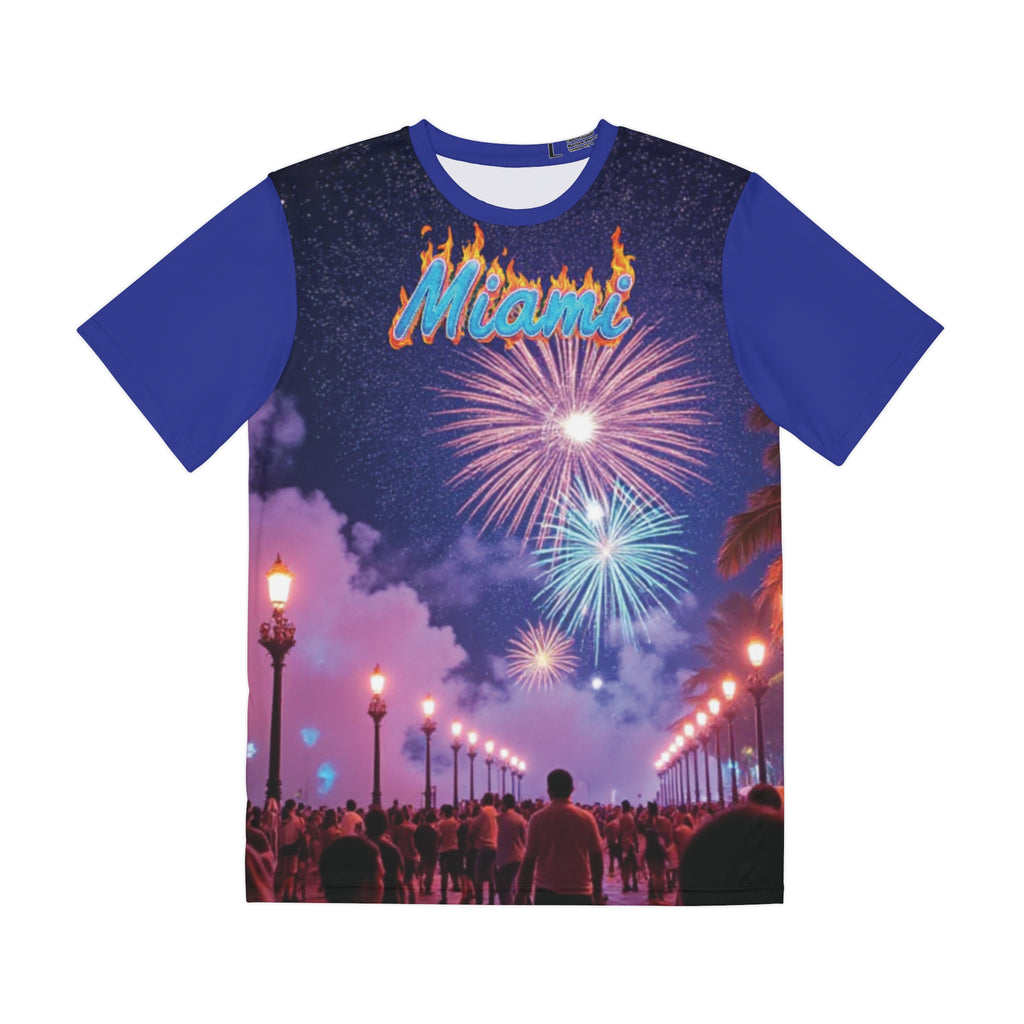 Miami Fireworks All-Over Print Tee — City Nights Beach Vibes